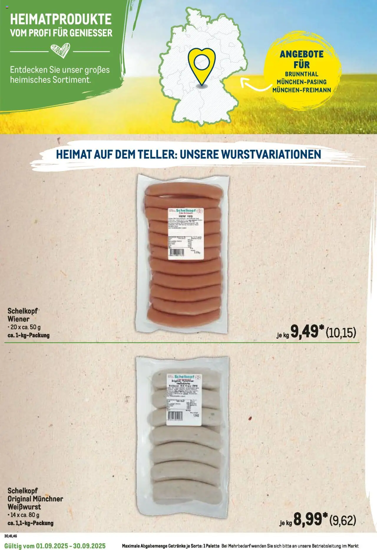 Metro Regionaler Flyer - gültig ab dem 01.09.2025 | Seite: 86 | Produkte: Weißwurst
