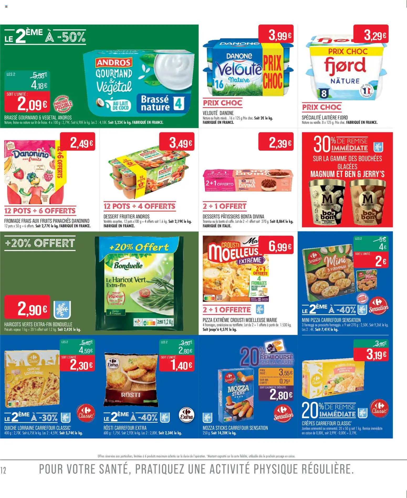 {H1} | Page: 12 | Produits: Haricots verts, Lit, Fromage, Pizza