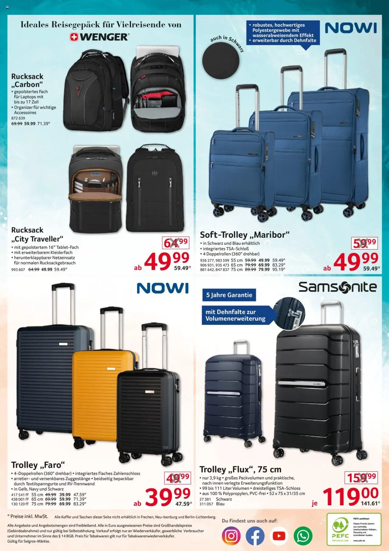 Selgros  Non Food – gültig ab 18.09.2025 | Seite: 16 | Produkte: Rucksack, Koffer