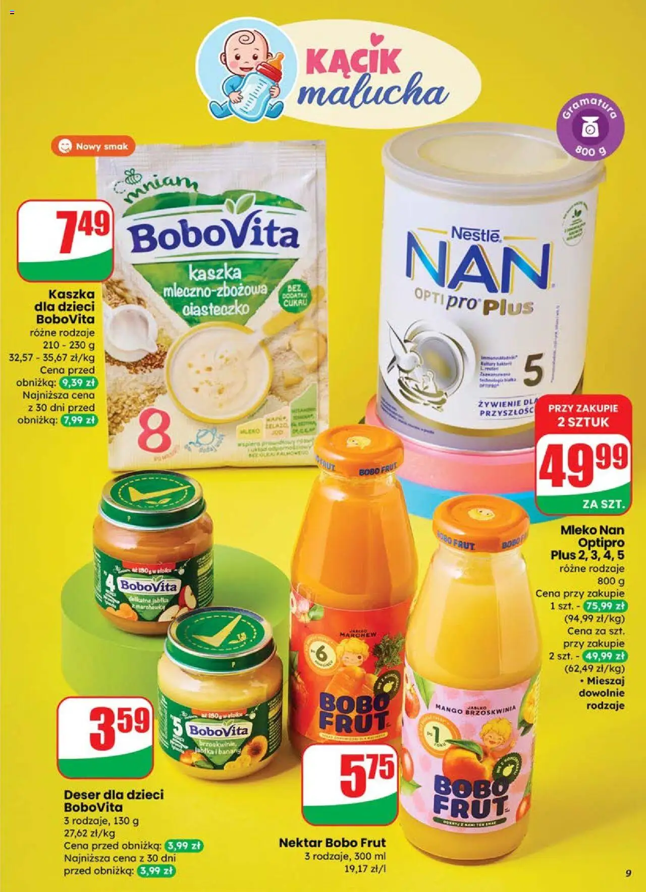 Dino Gazetka od 25.06.2025 | Strona: 9 | Produkty: Brzoskwinia, Kaszka dla dzieci, Mleko nan, Marchewka