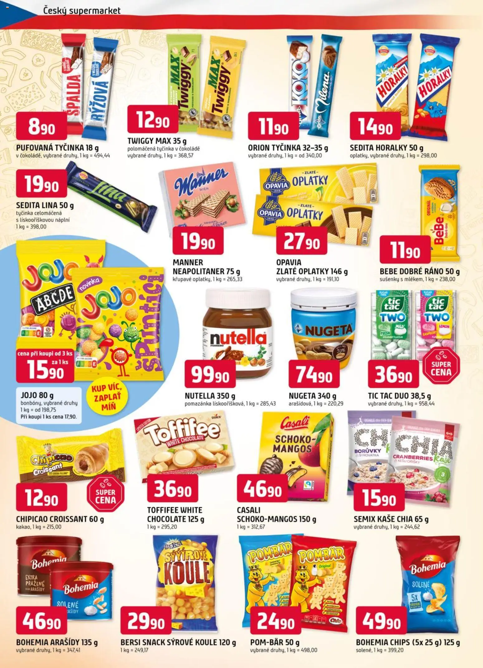 Trefa leták od 25.02.2026 | Strana: 6 | Produkty: Borůvky, Kaše, Bohemia chips, Bebe