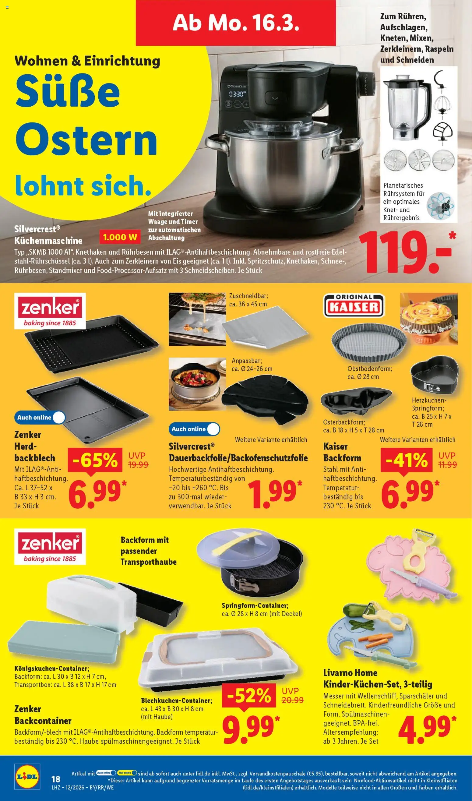 Lidl Prospekt Trier-West – gültig ab 16.03.2026 | Seite: 34 | Produkte: Herd, Rührbesen, Eis
