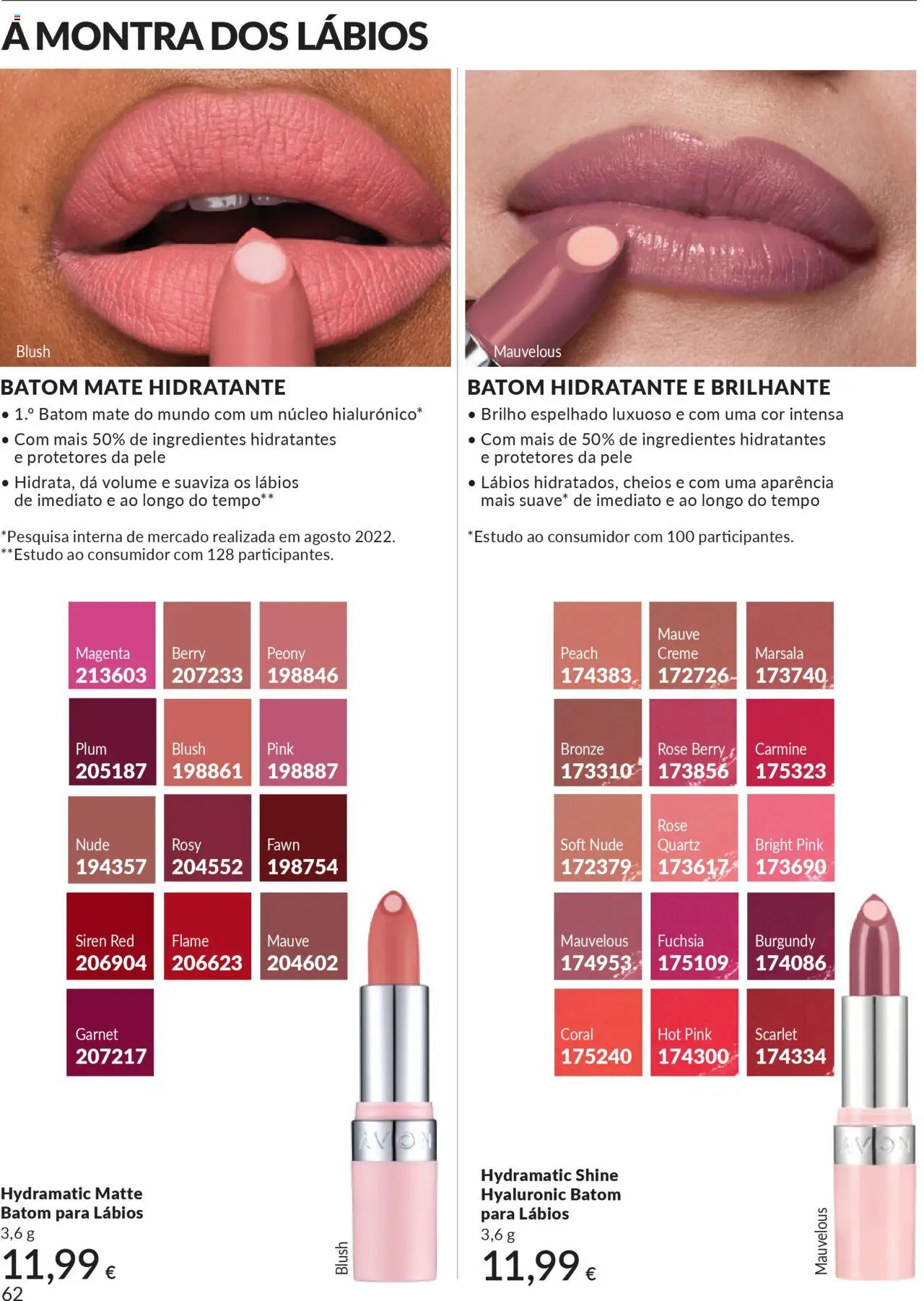 Catálogo Avon Campanha 10 │ válido de 01.10.2025 | Página: 62 | Produtos: Blush, Batom, Creme