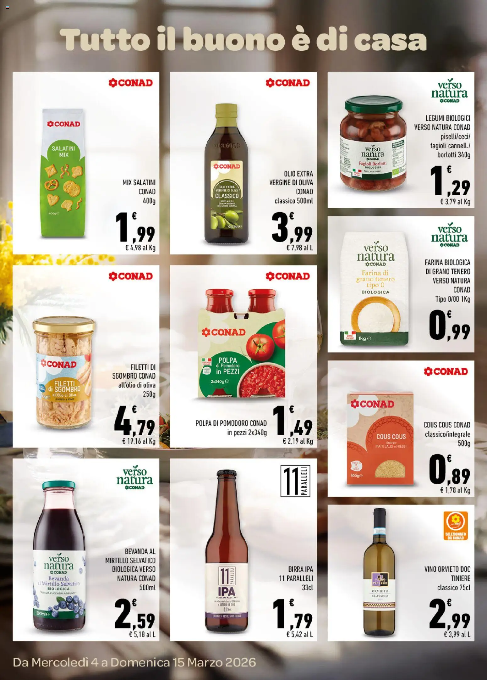 Volantino Conad del 04.03.2026 | Pagina: 6 | Prodotti: Legumi, Olio, Vino, Olio extra vergine