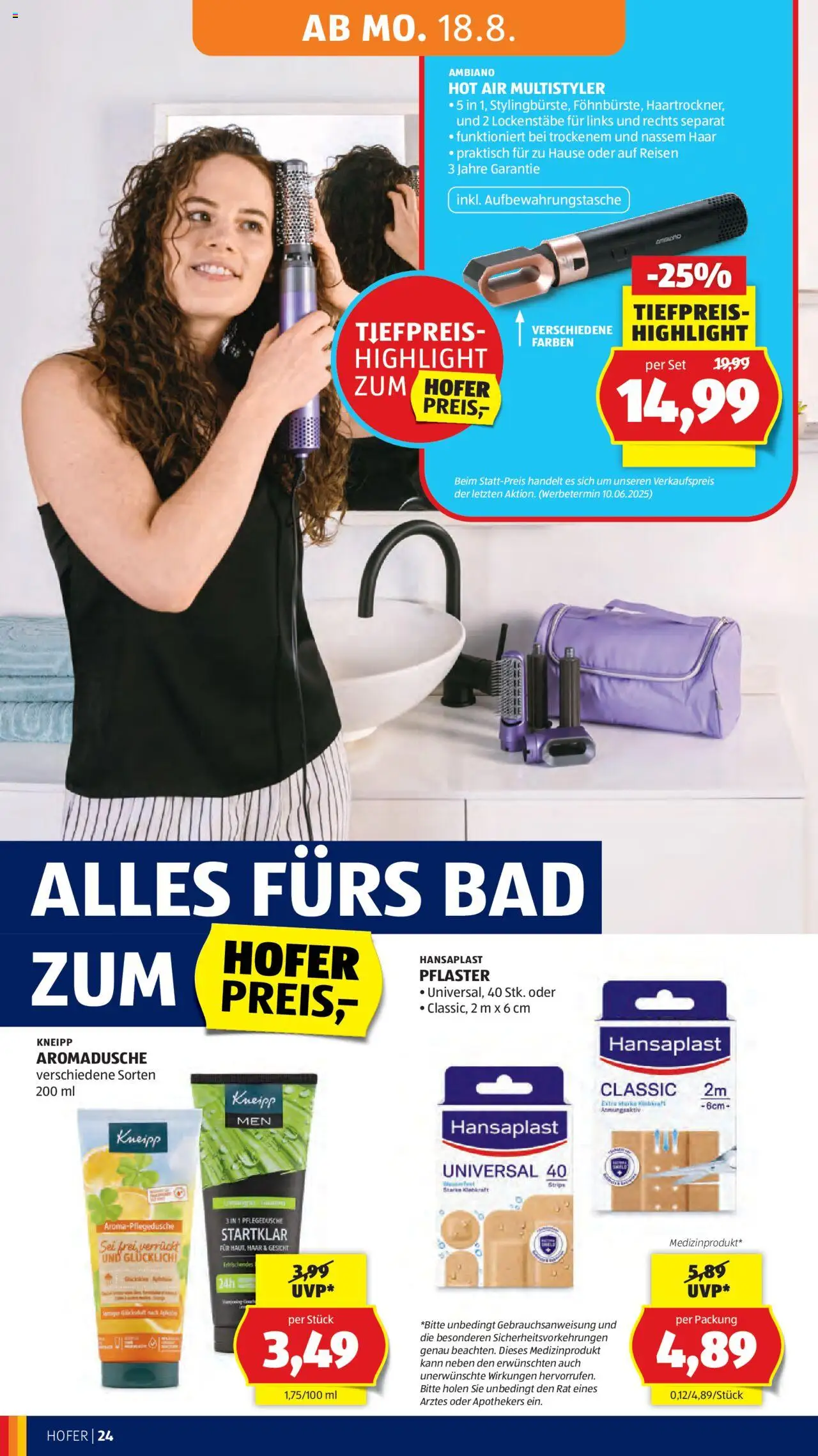 Hofer Flugblatt gültig ab 14.08.2025 | Seite: 28 | Produkte: Bad