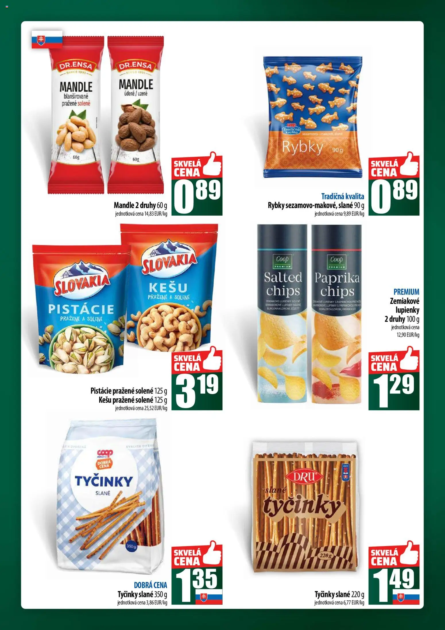 Nové COOP Jednota akcie – leták je platný od 23.10.2025 | Strana: 49 | Produkty: Paprika, Pistácie, Mandle