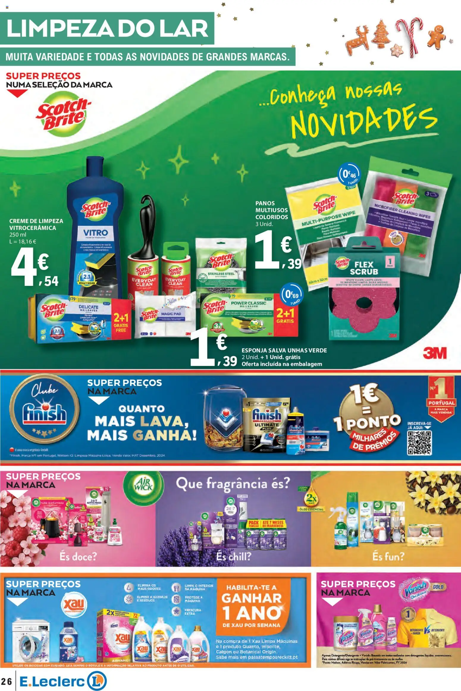 E.Leclerc folheto │ válido de 27.11.2025 | Página: 26 | Produtos: Esponja, Detergente, Óleo, Creme