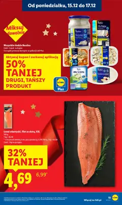Pogląd oferty "Lidl Gazetka" - ważna od 15.12.2025 | Strona: 13 | Produkty: Łosoś