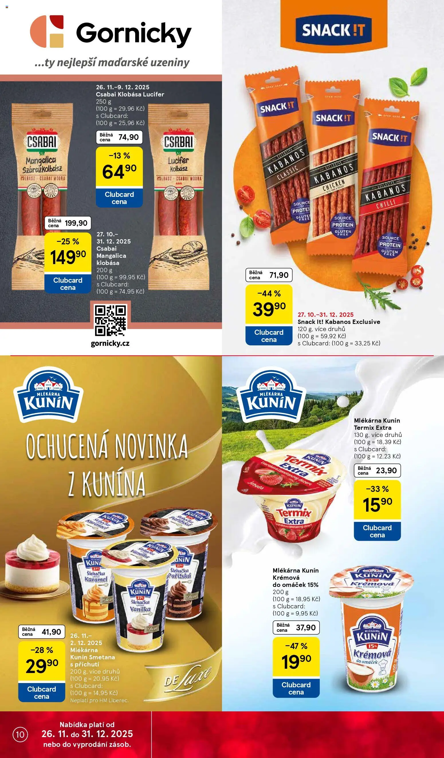 Tesco Black Friday od 26.11.2025 | Strana: 10 | Produkty: Smetana, Klobása, Šlehačka, Kabanos