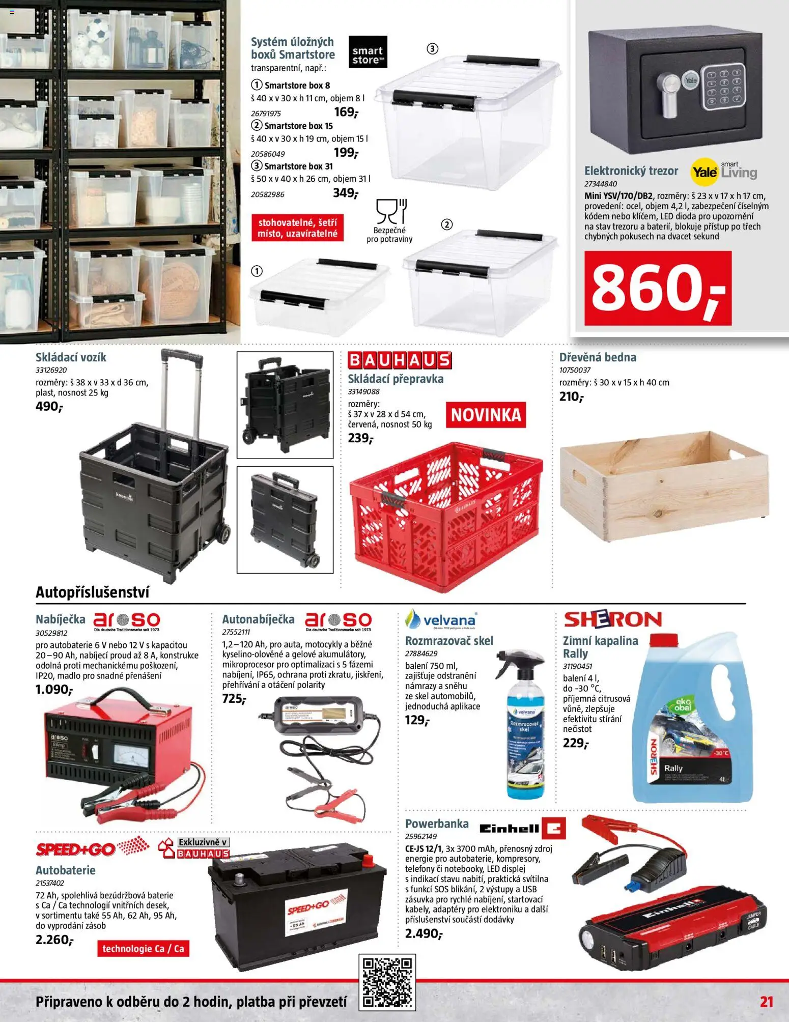 Bauhaus leták od 31.10.2025 | Strana: 21 | Produkty: Powerbanka, Skládací přepravka, Madlo, Autonabíječka