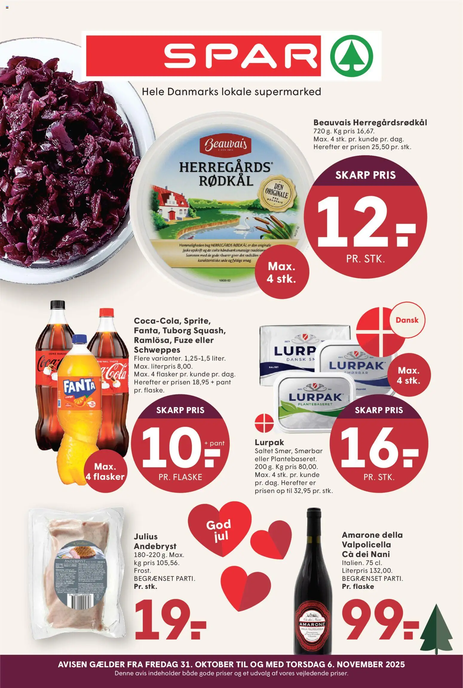 Spar tilbudsavis – gyldig fra 31.10.2025 | Side: 1 | Produkter: Rødkål
