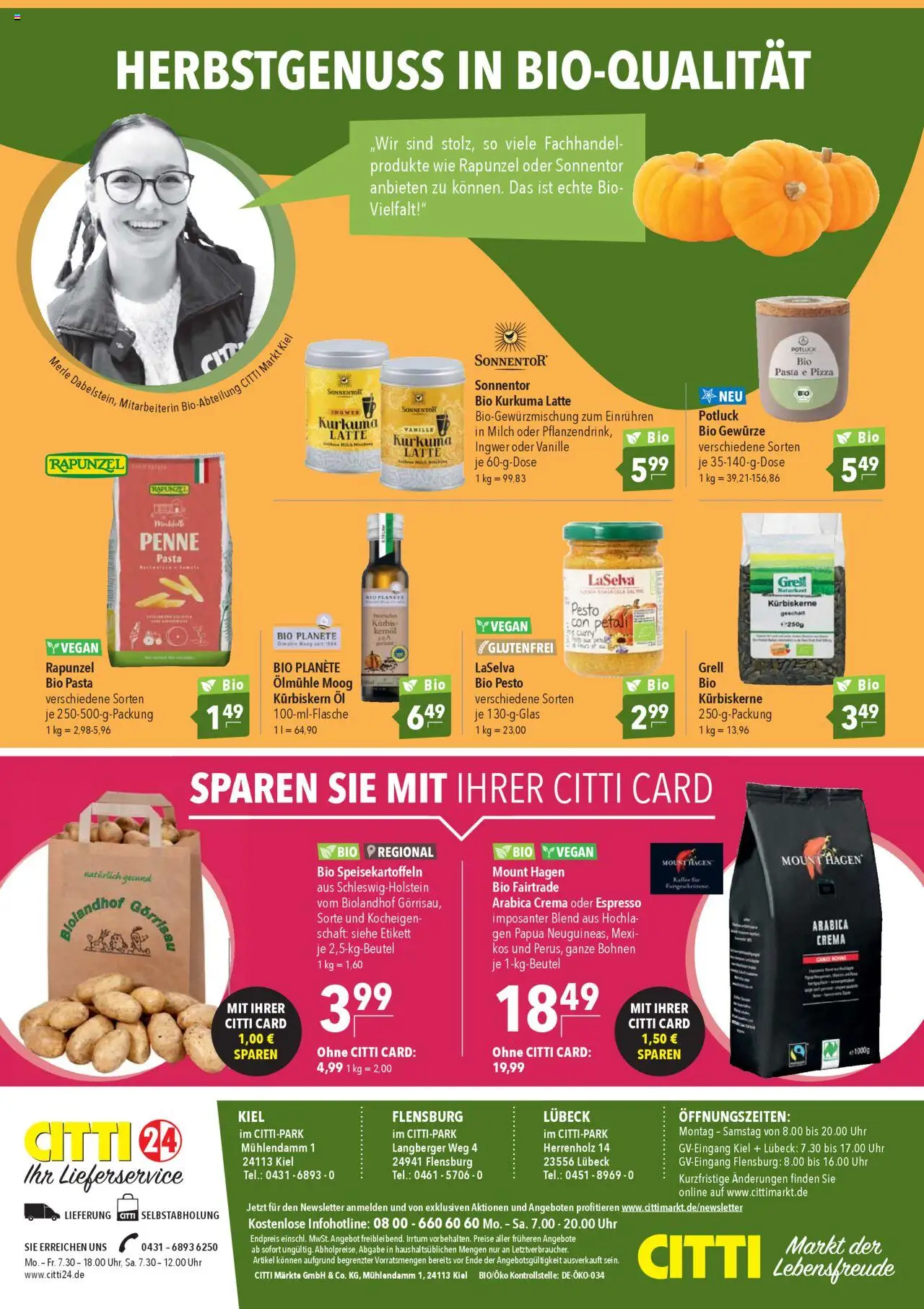 CITTI Markt  Bio logisch! – gültig ab 15.10.2025 | Seite: 8 | Produkte: Öl, Kürbis, Pizza, Uhr