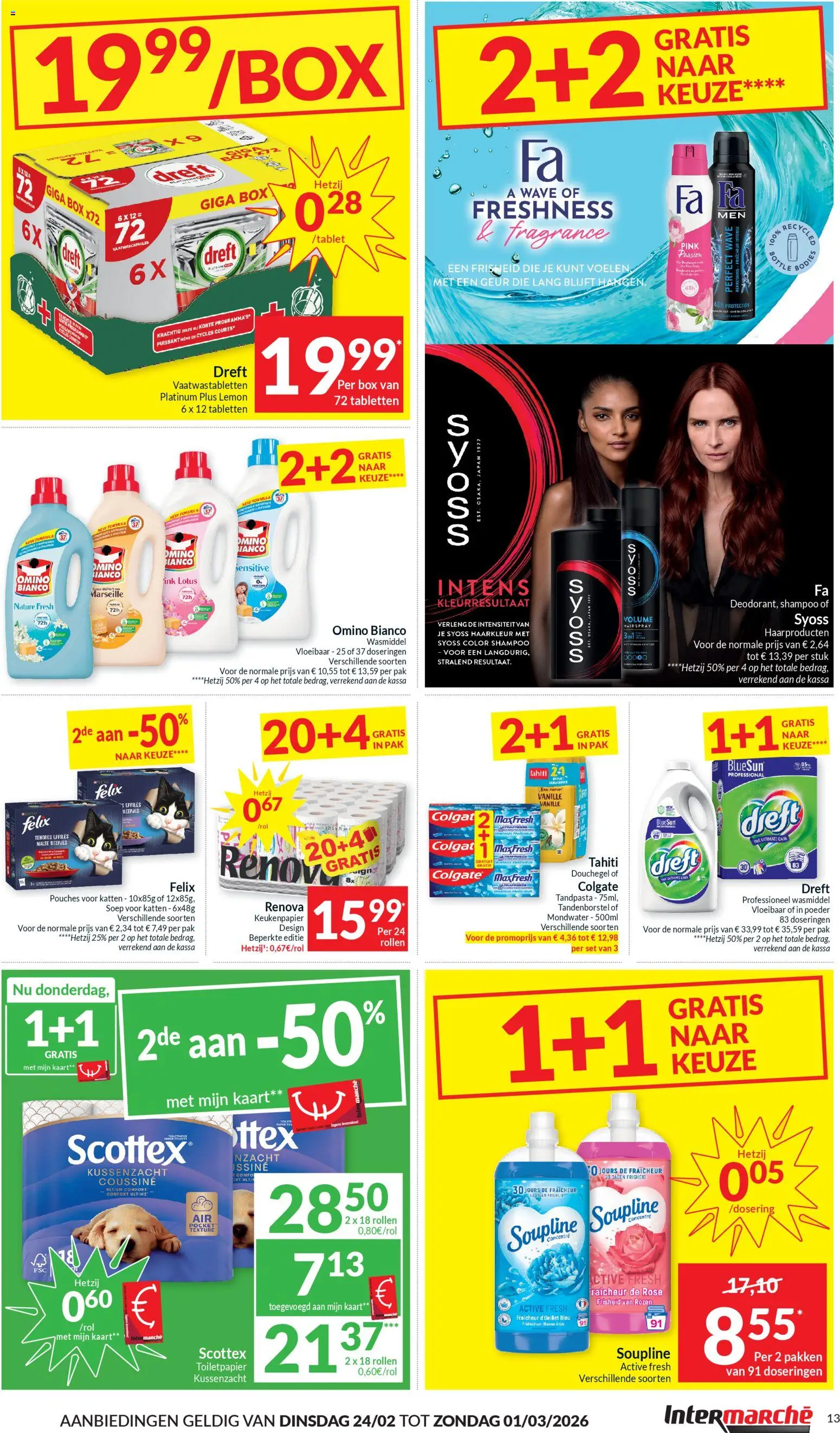 {H1} | Pagina: 13 | Producten: Toiletpapier, Geur, Tandenborstel, Wasmiddel