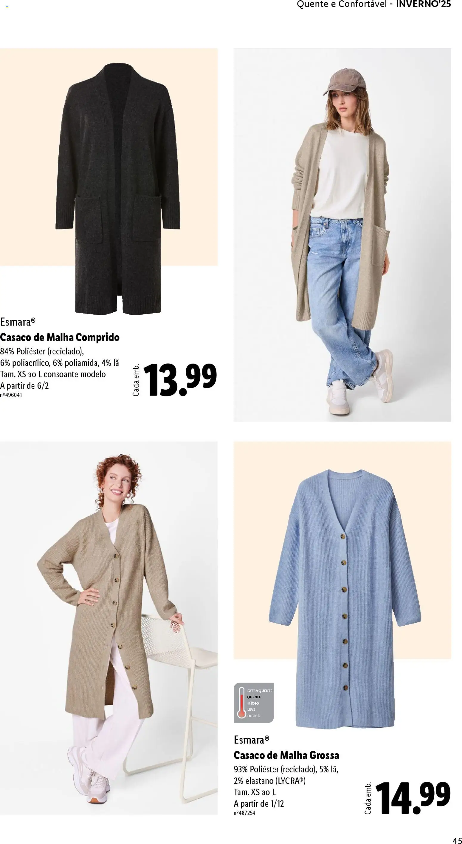 Lidl folheto │ válido de 01.12.2025 | Página: 45 | Produtos: Casaco