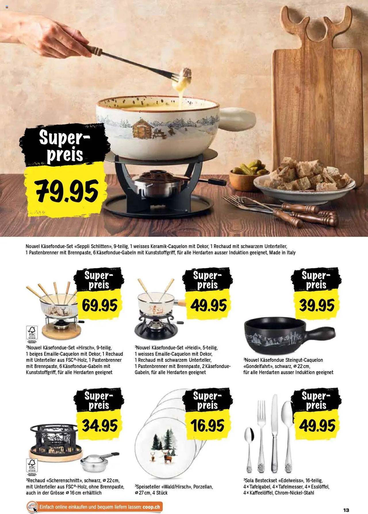 Coop Aktionen – gültig ab 25.09.2025 | Seite: 13 | Produkte: Fondue