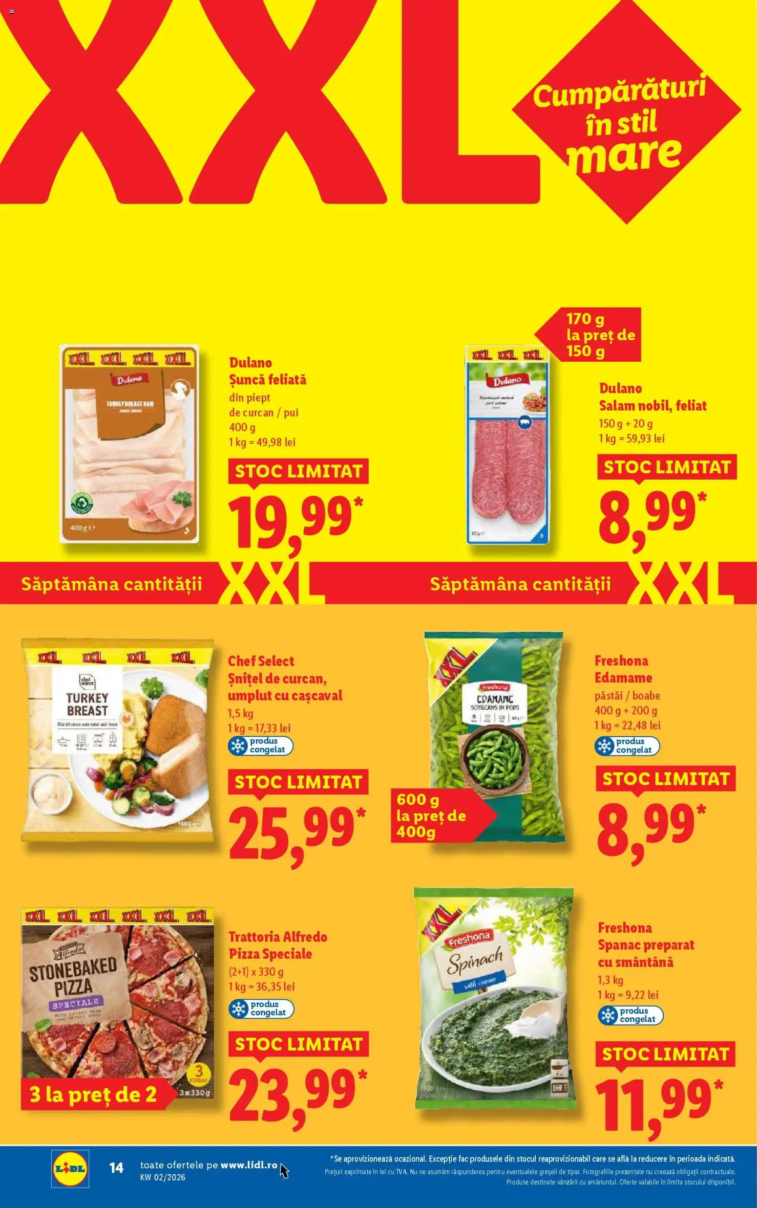 Noul catalog Lidl – valabil de la 05.01.2026 | Pagină: 14 | Produse: Hacıyatmaz Kedi Oyuncağı, Salam, Pizza, Smântână