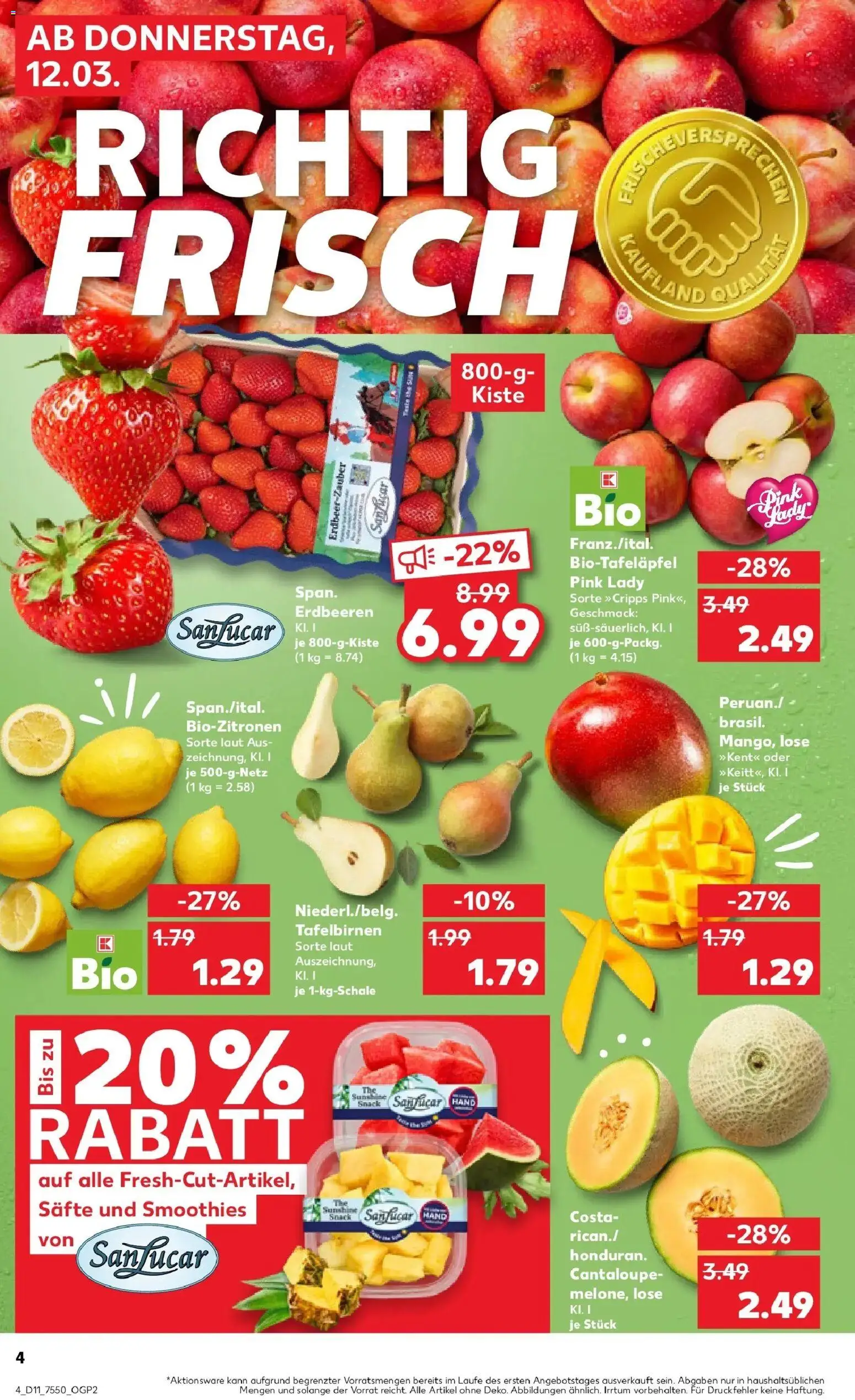 Kaufland Prospekt Oppenheim	 – gültig ab 09.03.2026 | Seite: 16 | Produkte: Mango, Erdbeeren