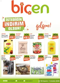 19.11.2025 tarihinden itibaren geçerli olan Biçen Market kataloğu önizlemesi