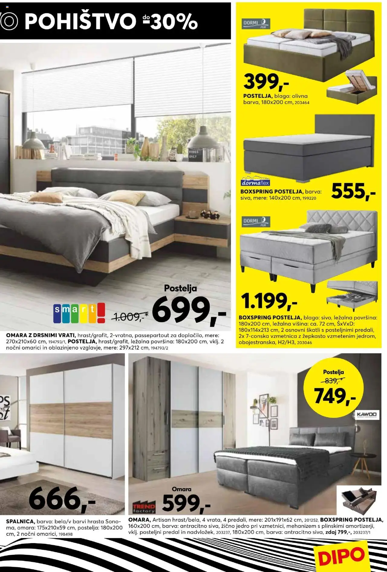 Dipo katalog │ velja od 20.08.2025 | Stran: 11 | Izdelki: Pohištvo, Postelja, Vzmetnica, Omara