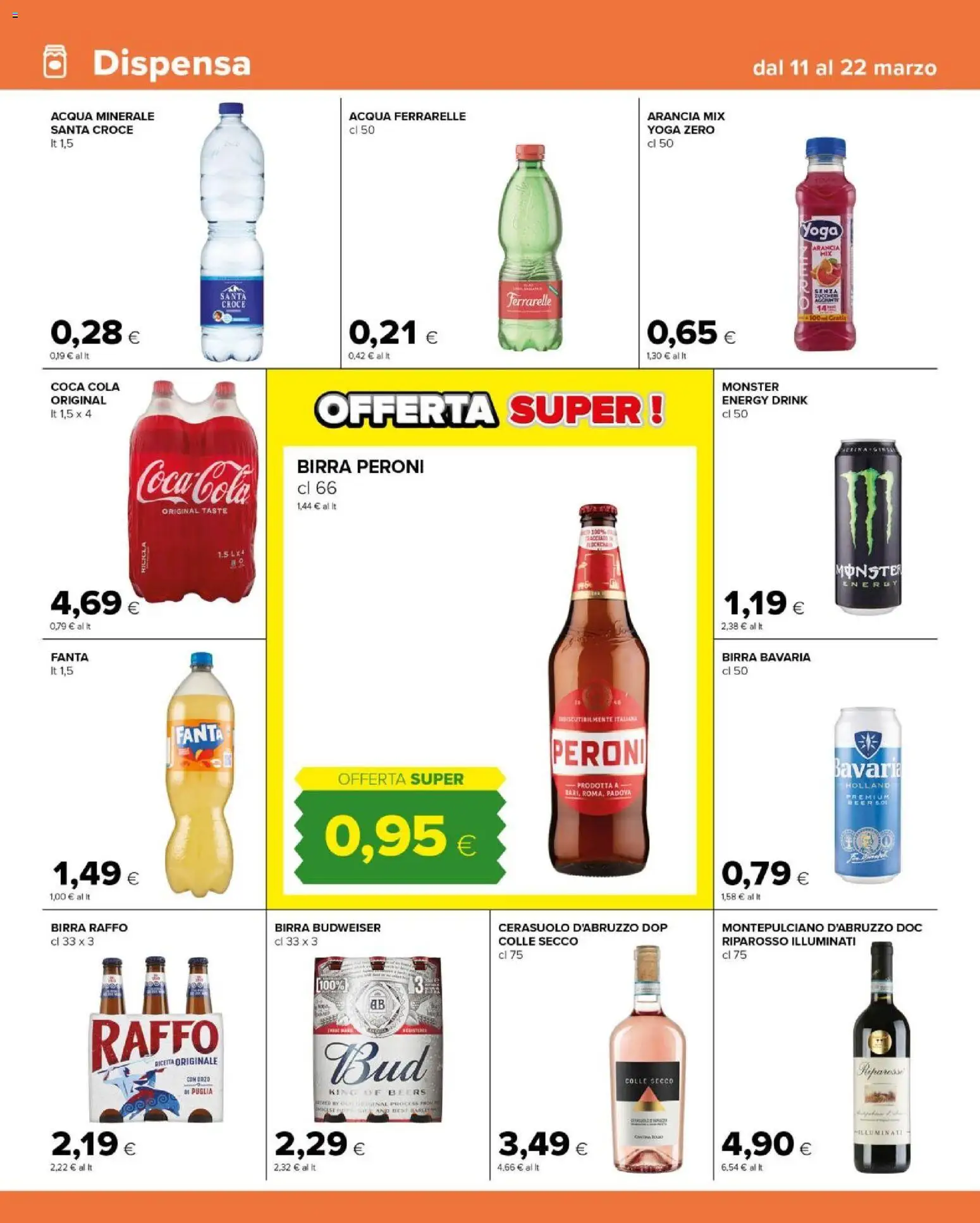 Volantino Tigre del 10.03.2026 | Pagina: 10 | Prodotti: Birra, Acqua, Fanta, Ferrarelle