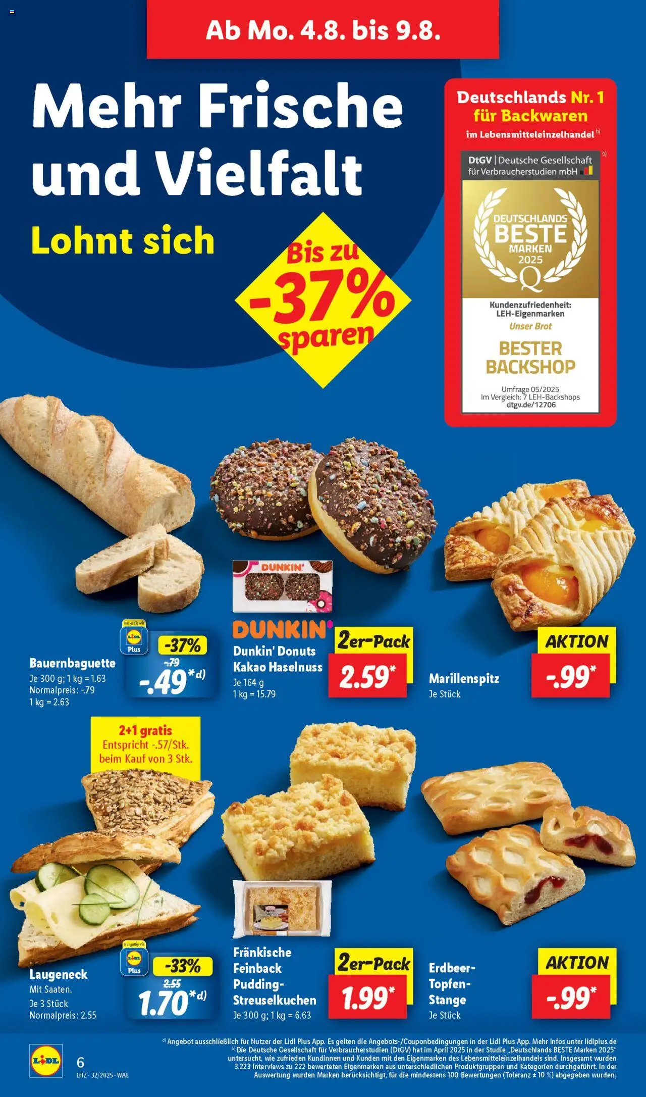 Lidl Prospekt Kornwestheim - gültig ab dem 04.08.2025 | Seite: 12 | Produkte: Pudding, Donuts, Brot