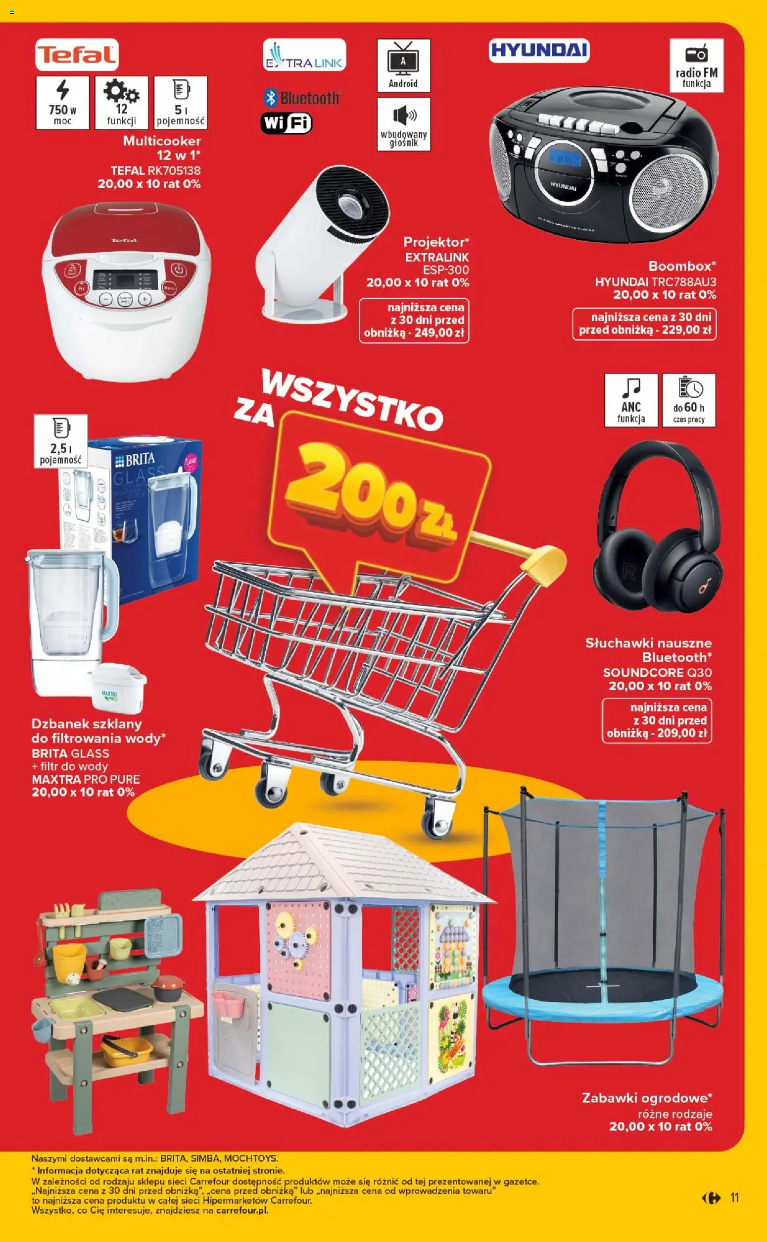 Carrefour Gazetka - Wyprzedaż od 05.01.2026 | Strona: 11 | Produkty: Radio, Słuchawki, Głośnik, Tefal
