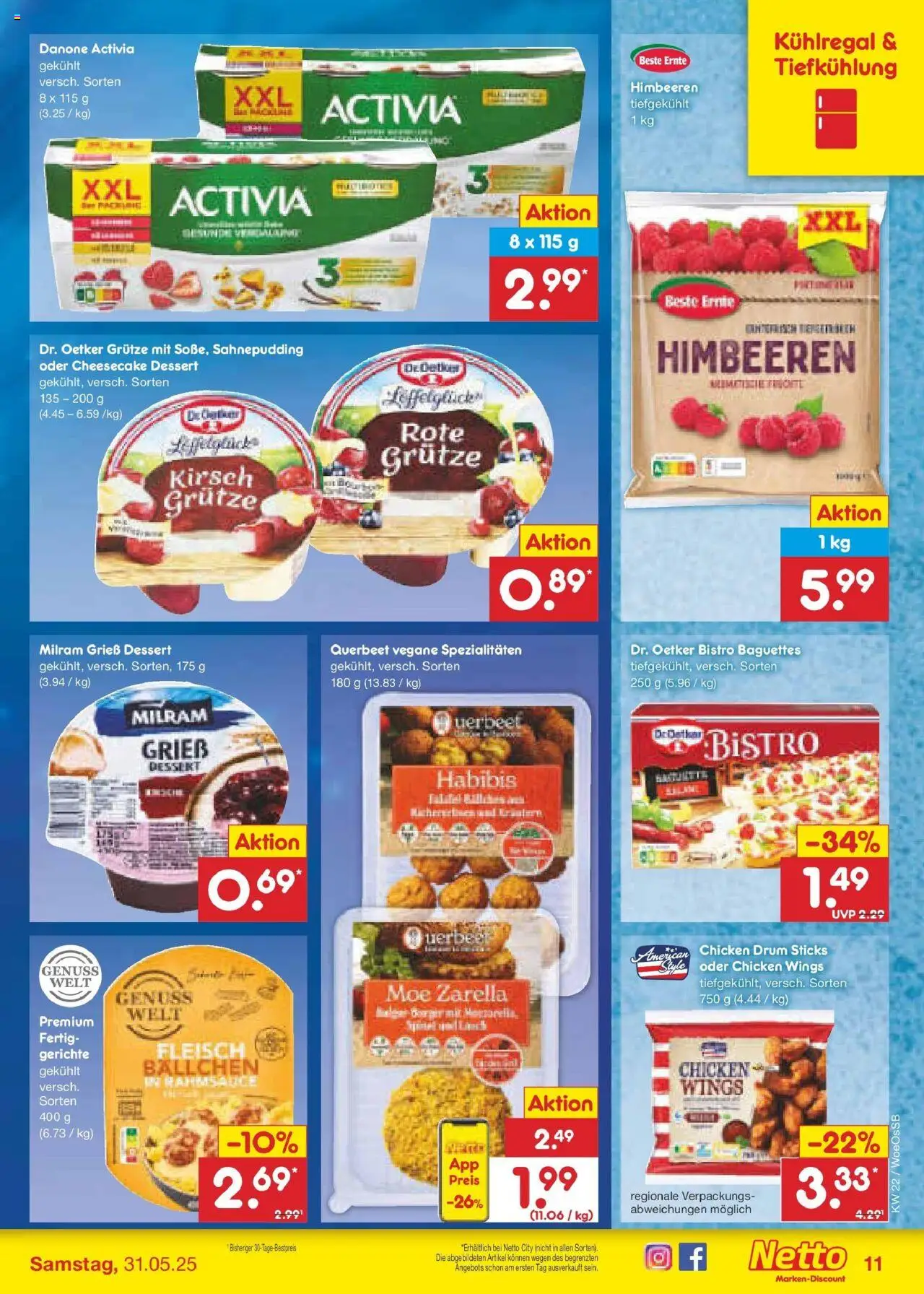 Netto Marken-Discount prospekt Gemmingen	 - gültig ab dem 26.05.2025 | Seite: 15 | Produkte: Activia, Danone activia, Milram, Fleisch