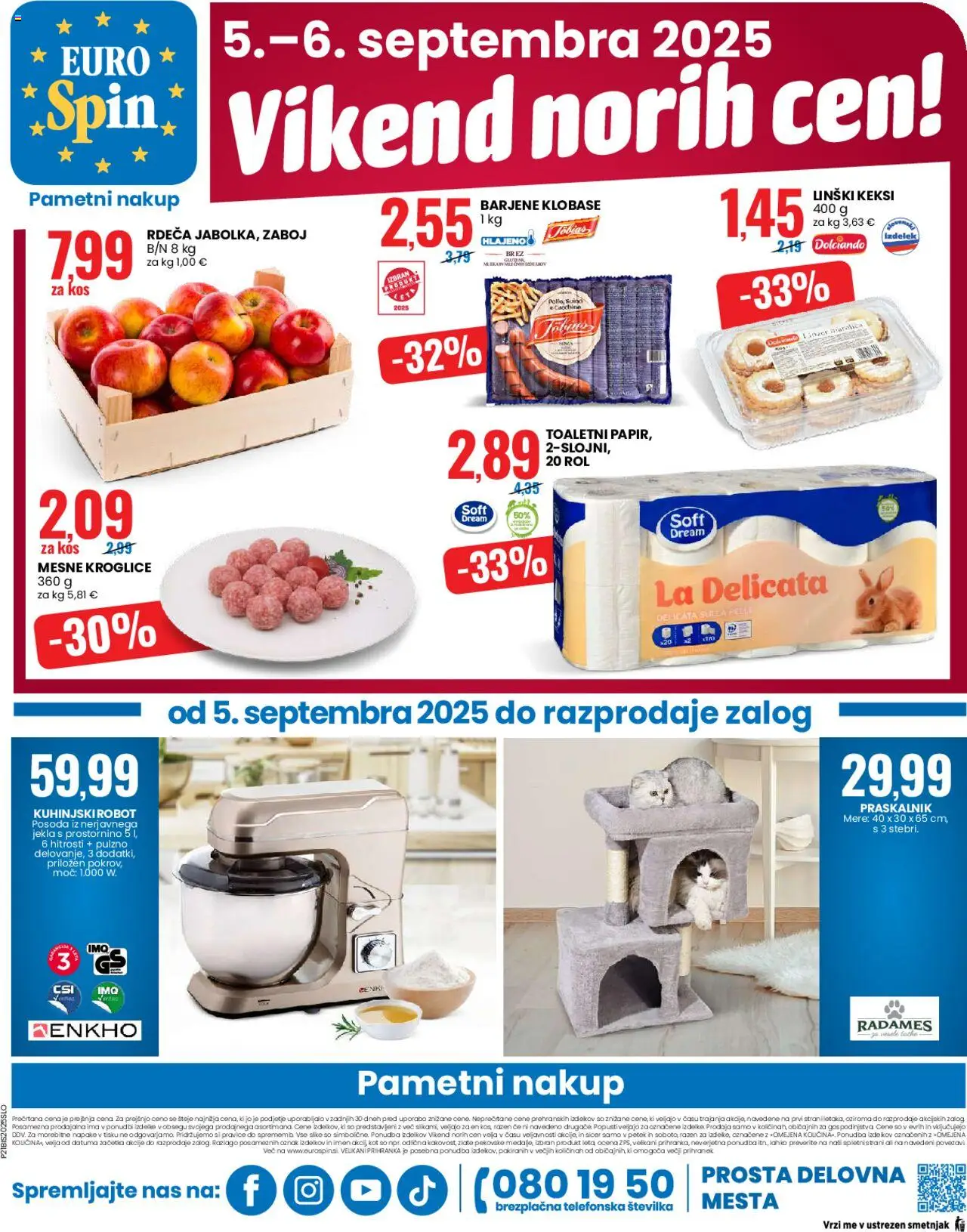 Novi Eurospin katalog ponudbe – veljaven od 04.09.2025 | Stran: 16 | Izdelki: Robot, Kos, Zaboj, Klobase