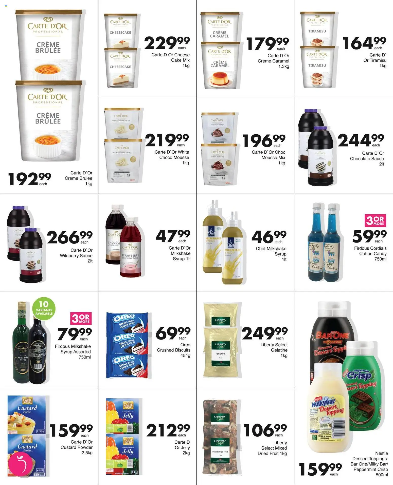 New Save catalogue – valid from 02.03.2026 | Page: 5 | Products: Cake, Pó talco, Powder, Syrup