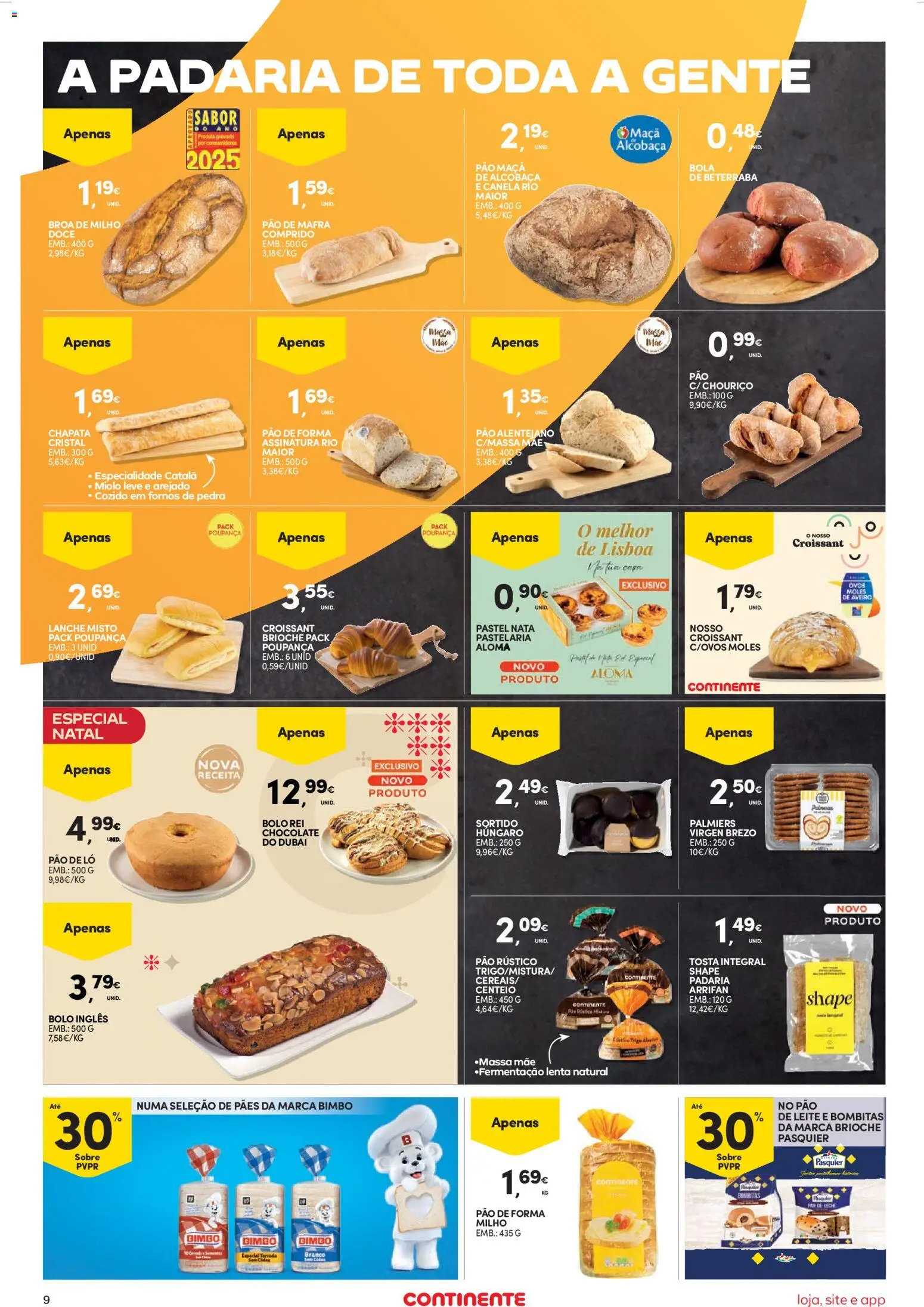 Continente Semanal Continente Bom Dia │ válido de 11.11.2025 | Página: 9 | Produtos: Beterraba, Bolo, Chocolate, Nata