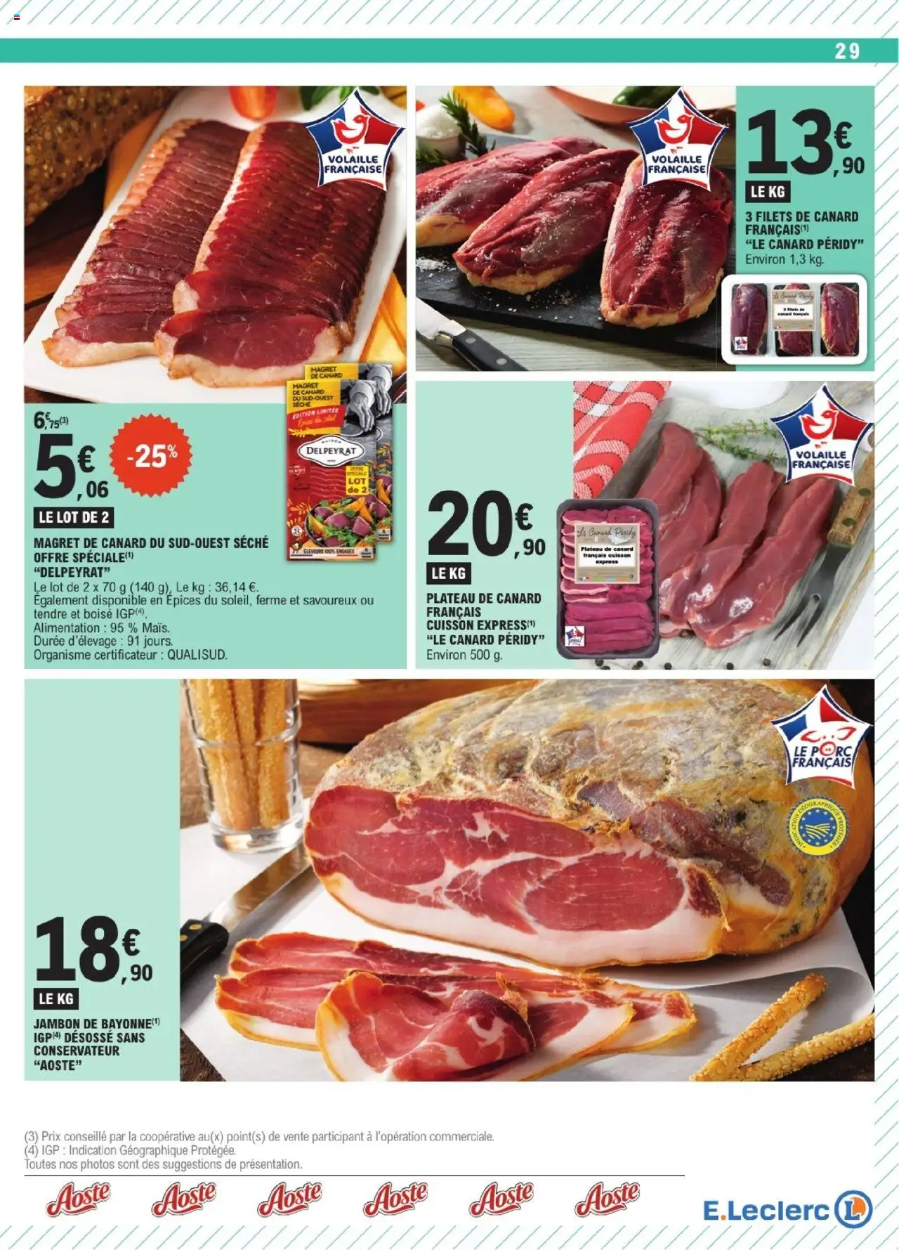  | Page: 29 | Produits: Magret de canard, Plateau, Volaille, Jambon