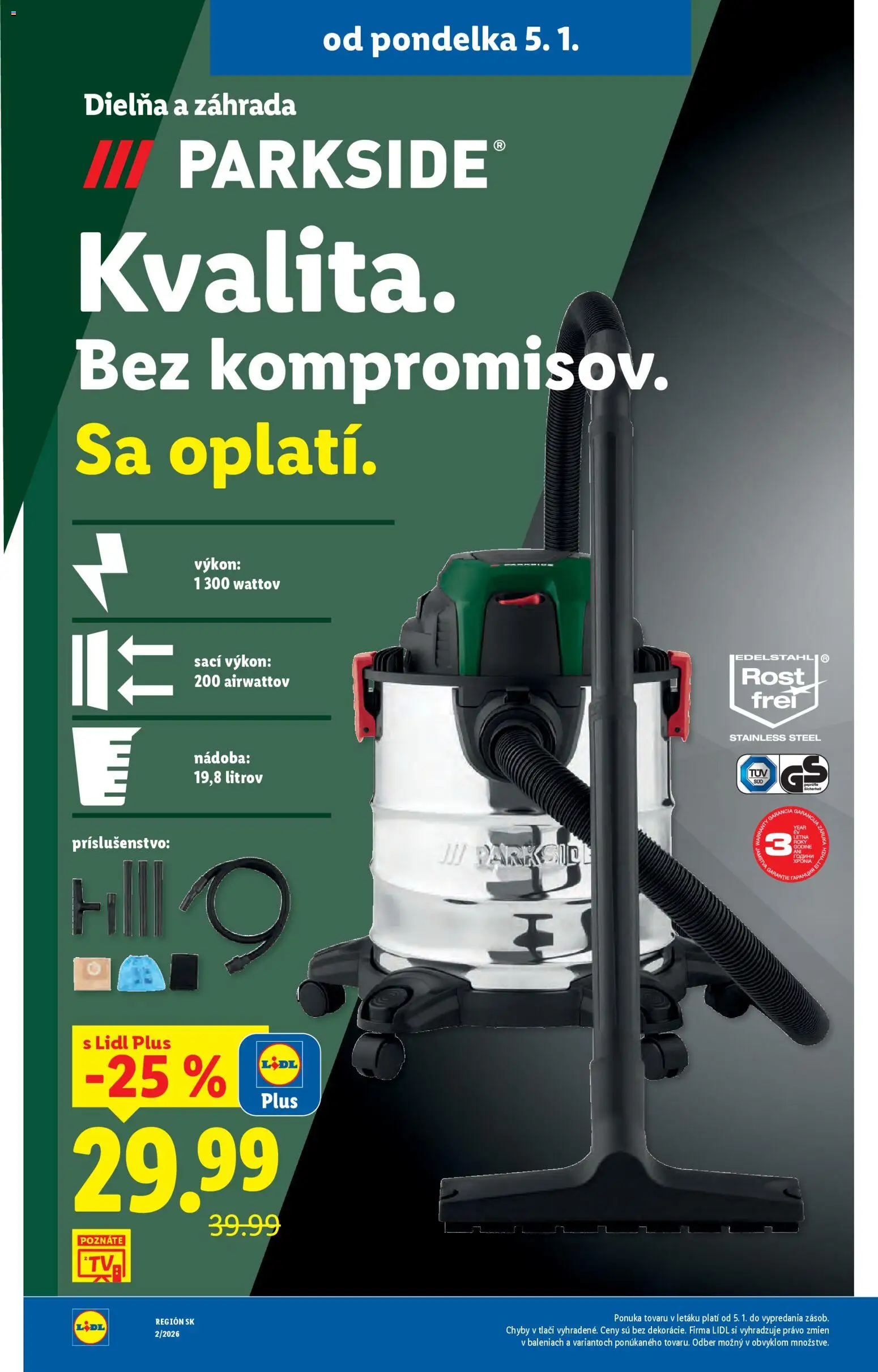 Nové Lidl akcie – leták je platný od 05.01.2026 | Strana: 43 | Produkty: Parkside, Rošt