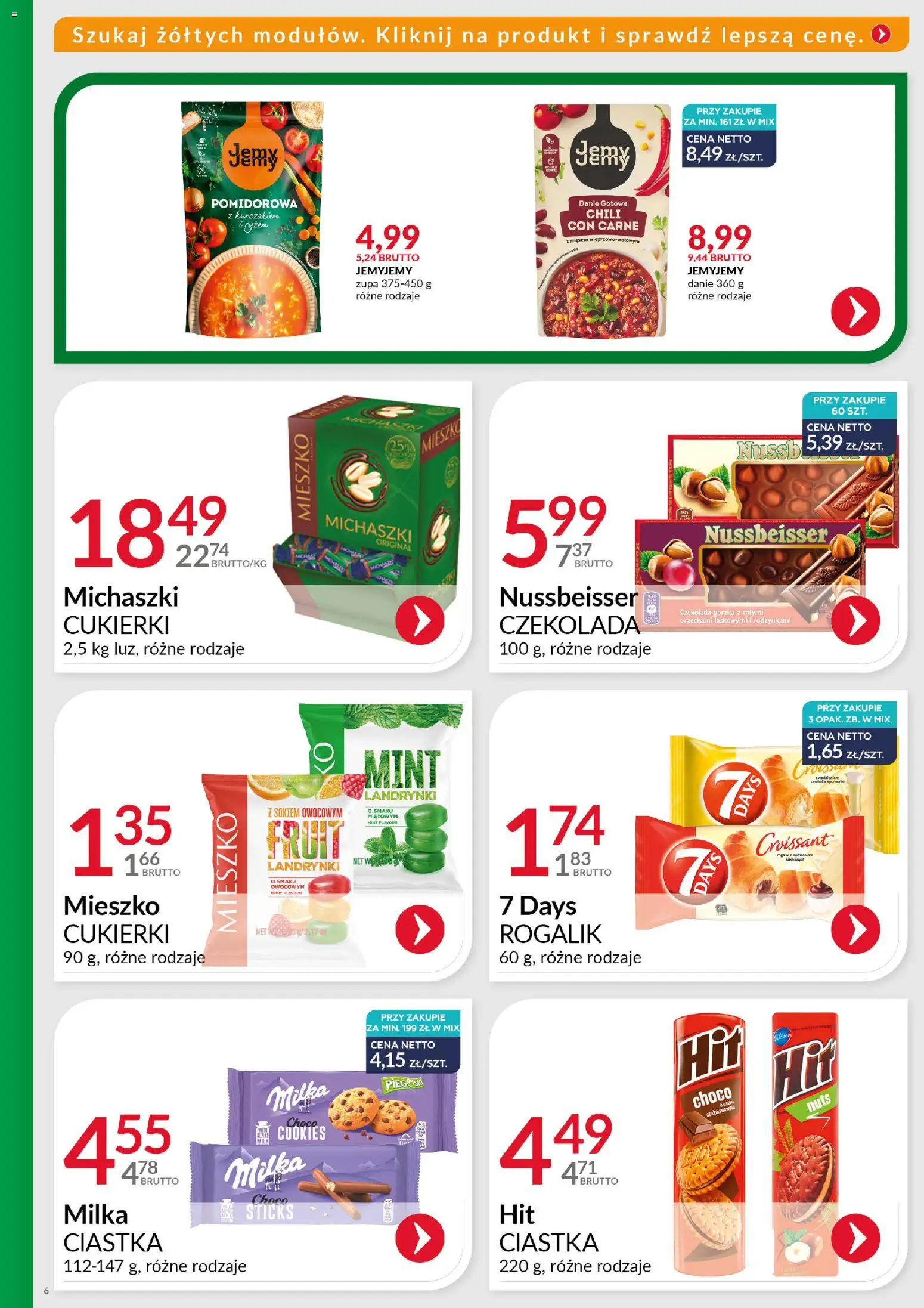 Eurocash Gazetka - Ofensywa Cenowa Spożywcza od 16.11.2025 | Strona: 6 | Produkty: Czekolada gorzka, Milka, Zupa, Cukierki