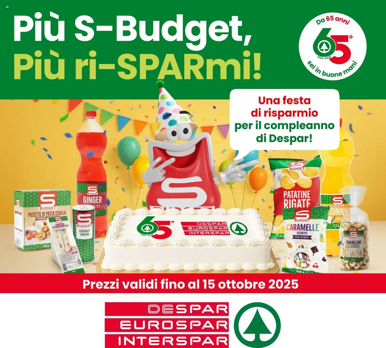 Volantino Eurospar del 09.10.2025 | Pagina: 1 | Prodotti: Caramelle, Patatine, Pasta sfoglia, Pomodoro
