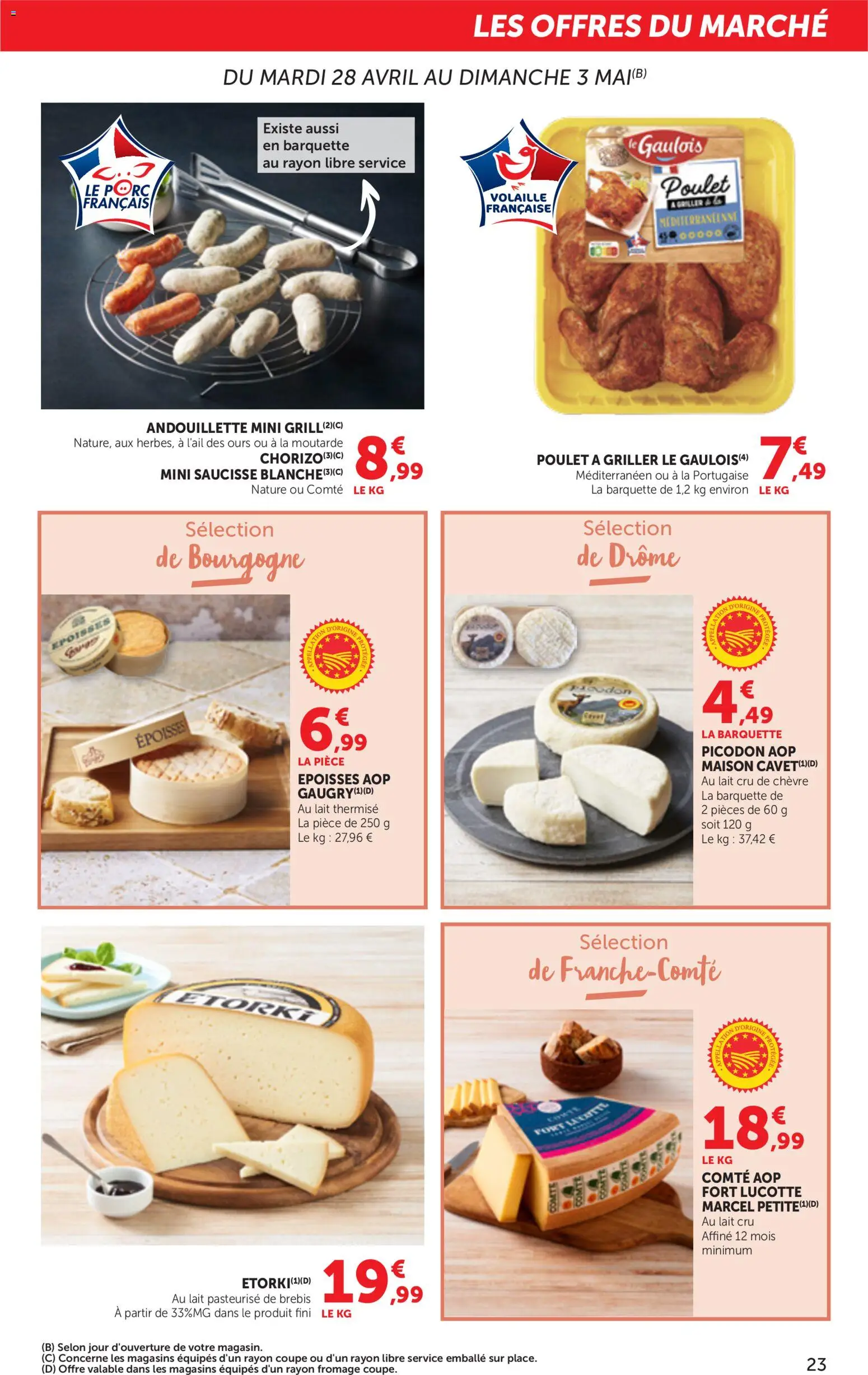 {H1} | Page: 23 | Produits: Volaille, Époisses, Saucisse, Porc