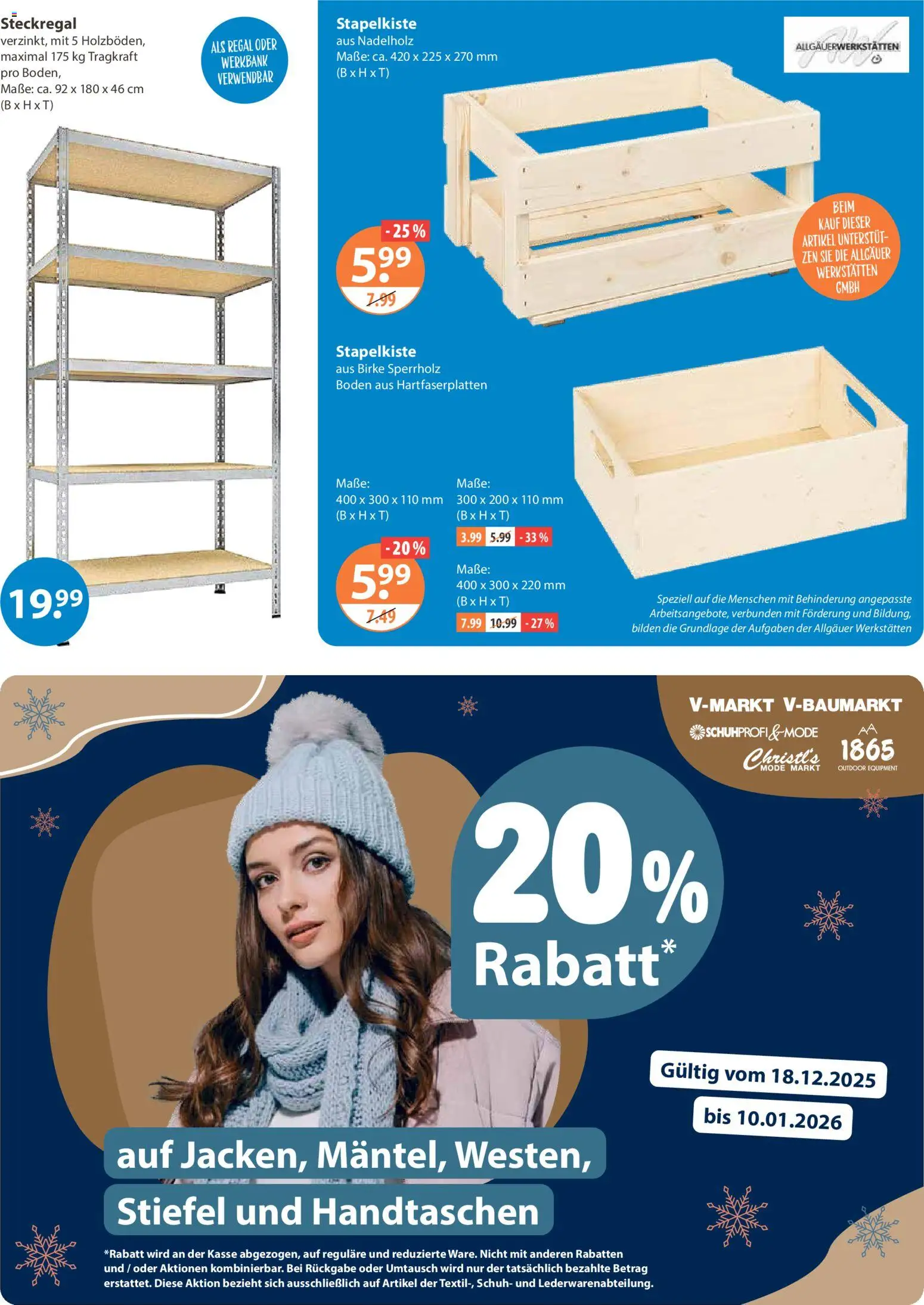 V-Markt - Schwaben / Oberbayern – gültig ab 02.01.2026 | Seite: 25 | Produkte: Regal, Stiefel