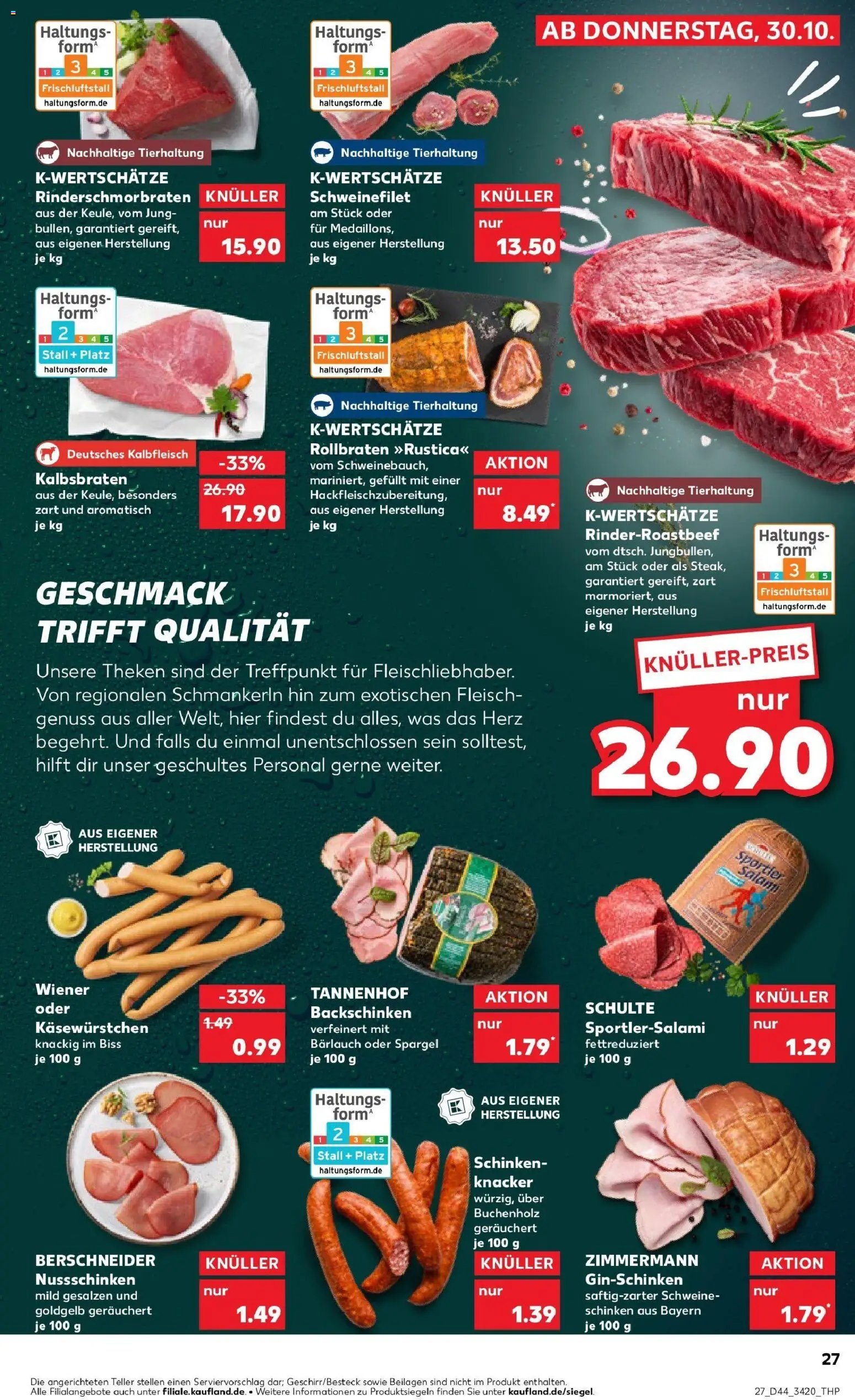 Kaufland prospekt Salzwedel	 – gültig ab 30.10.2025 | Seite: 27 | Produkte: Schweinebauch, Spargel, Schinken, Fleisch