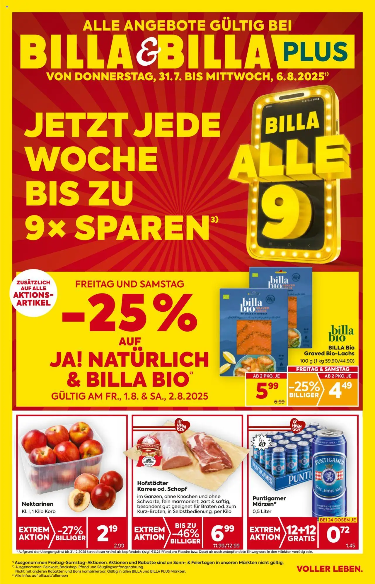 Billa Flugblatt - Steiermark gültig ab 31.07.2025 | Seite: 1 | Produkte: Korb