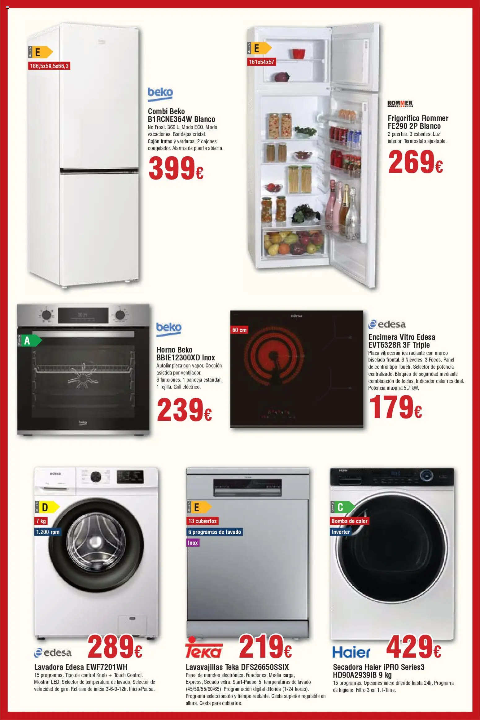 Froiz - Folleto Hiper │ válido desde el 08.01.2026 | Página: 4 | Productos: Lavadora, Secadora, Bandeja, Cesta