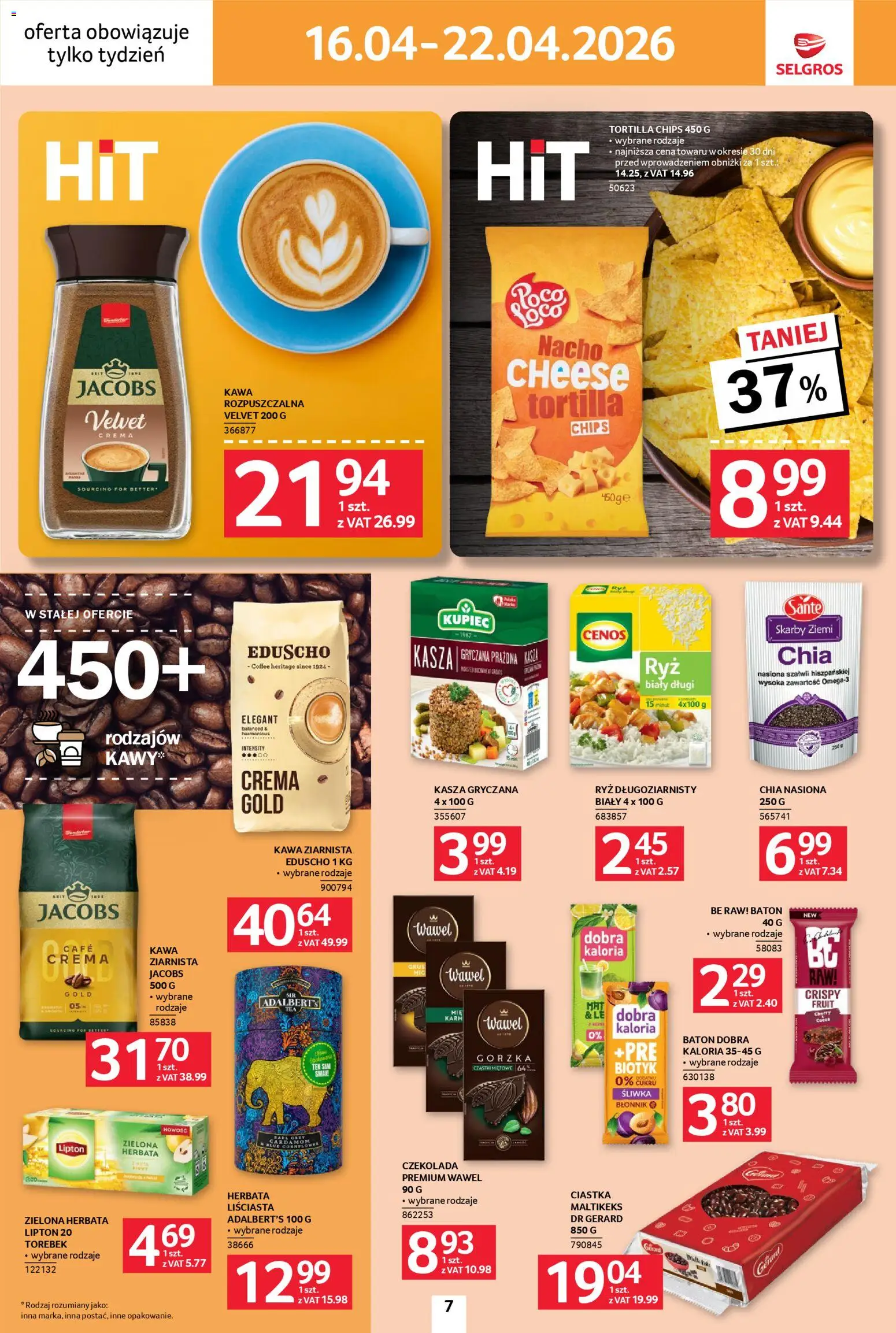 Selgros cash&carry gazetka - Jeszcze więcej super promocji od 16.04.2026 | Strona: 7 | Produkty: Ryż długoziarnisty, Kasza, Tortilla, Ciastka