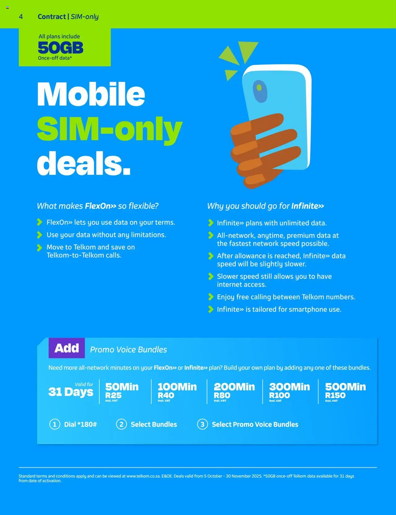 New Telkom catalogue – valid from 05.10.2025 | Page: 4 | Products: Data, Smartphone