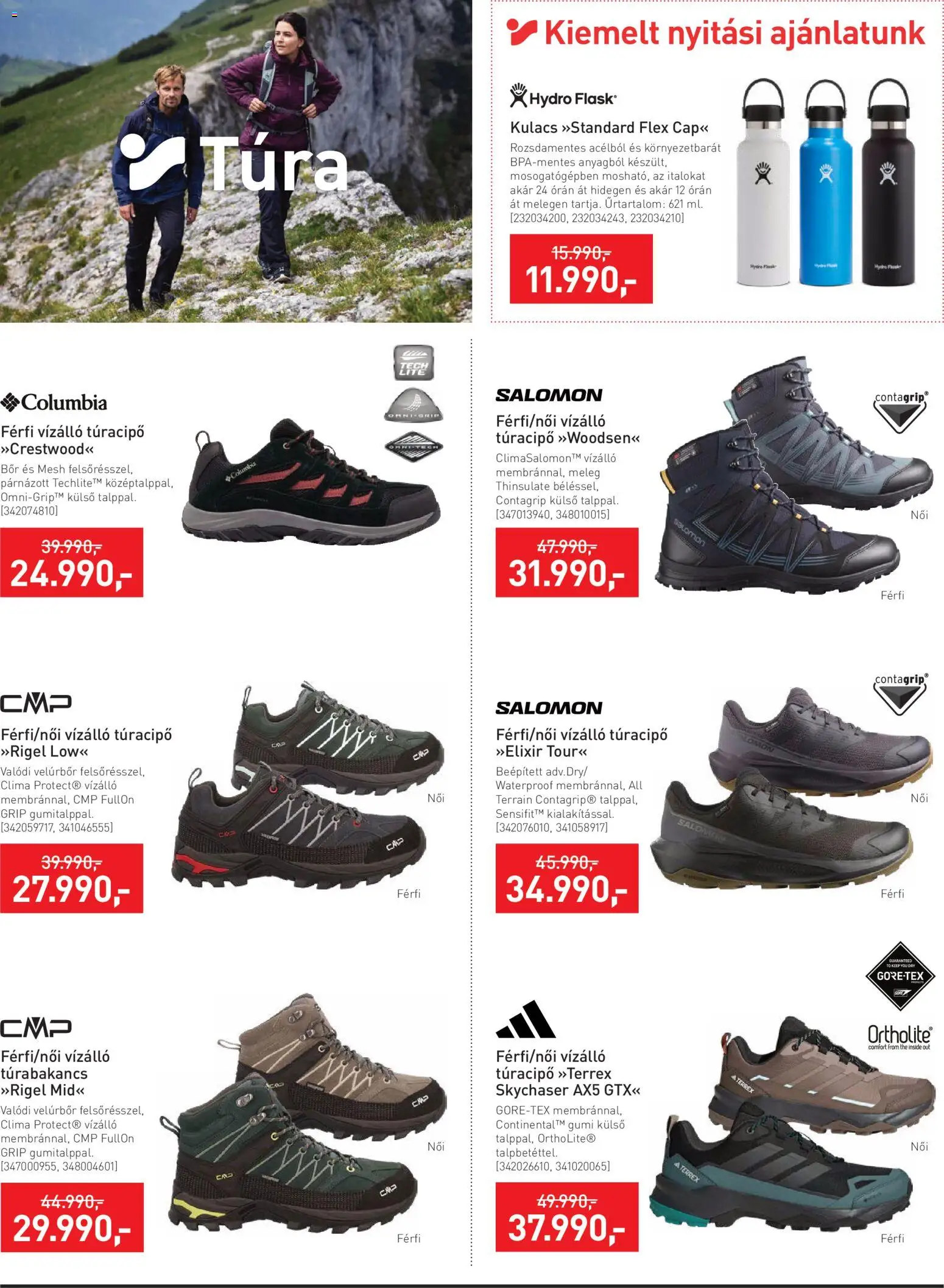 Intersport akciós ujság - amely érvényes a következő dátumtól: 14.11.2025 | Oldal: 2 | Termékek: Túracipő, Kulacs, Bor