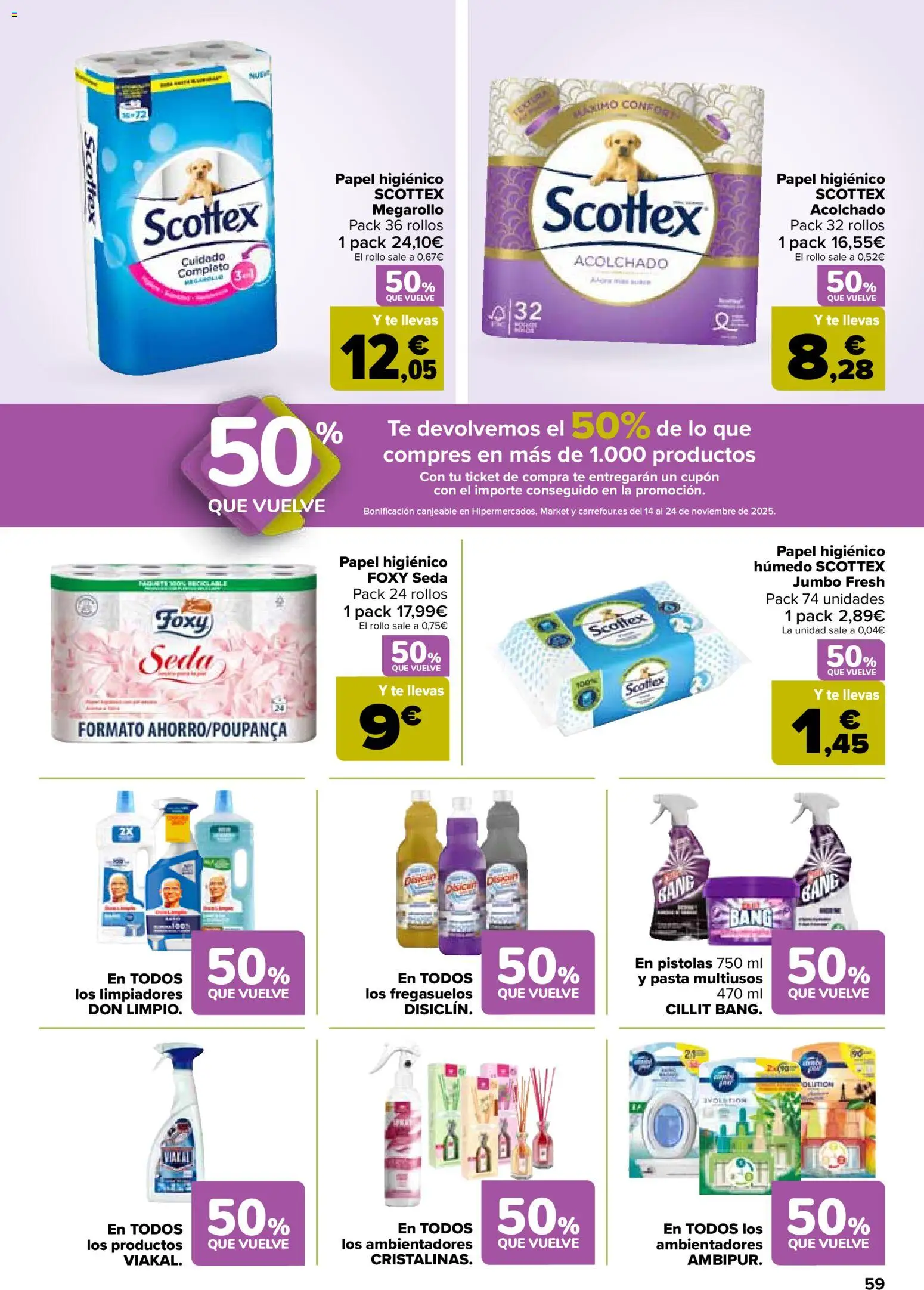 Carrefour folleto │ válido desde el 28.10.2025 | Página: 65 | Productos: Papel higienico, Pasta, Té