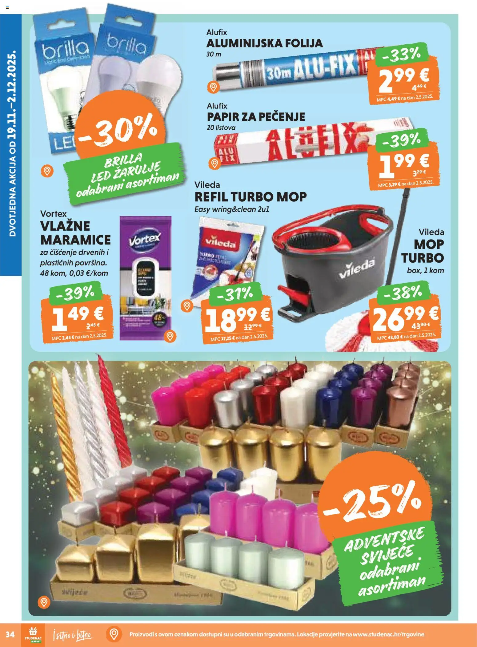 Studenac katalog | vrijedi od 26.11.2025 | Stranica: 34 | Proizvodi: Mop, Papir za pečenje, Vileda