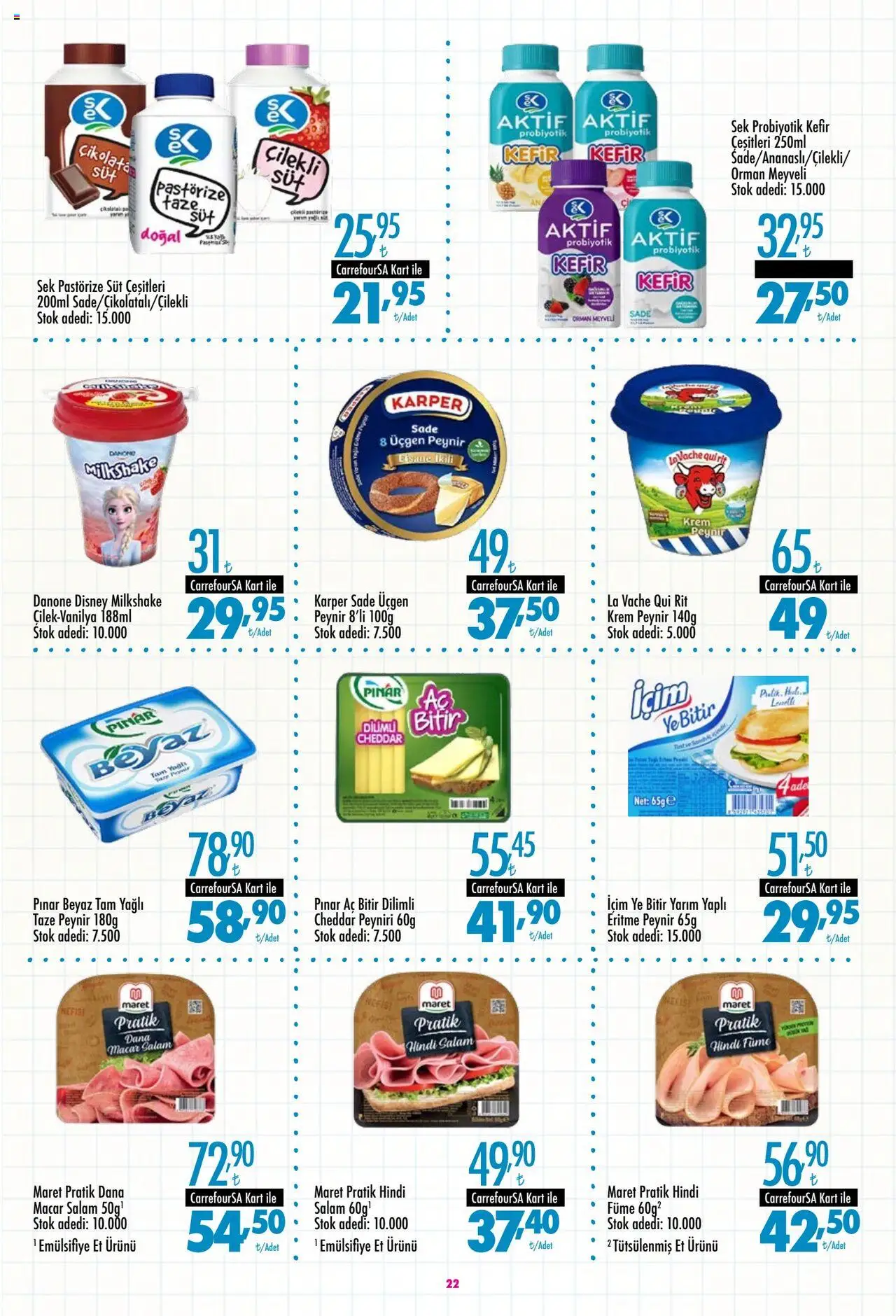 CarrefourSA Katalog - 25.08.2025 tarihinden itibaren geçerlidir | Sayfa: 22 | Ürünler: Kefir, Peynir, Çikolata, Salam