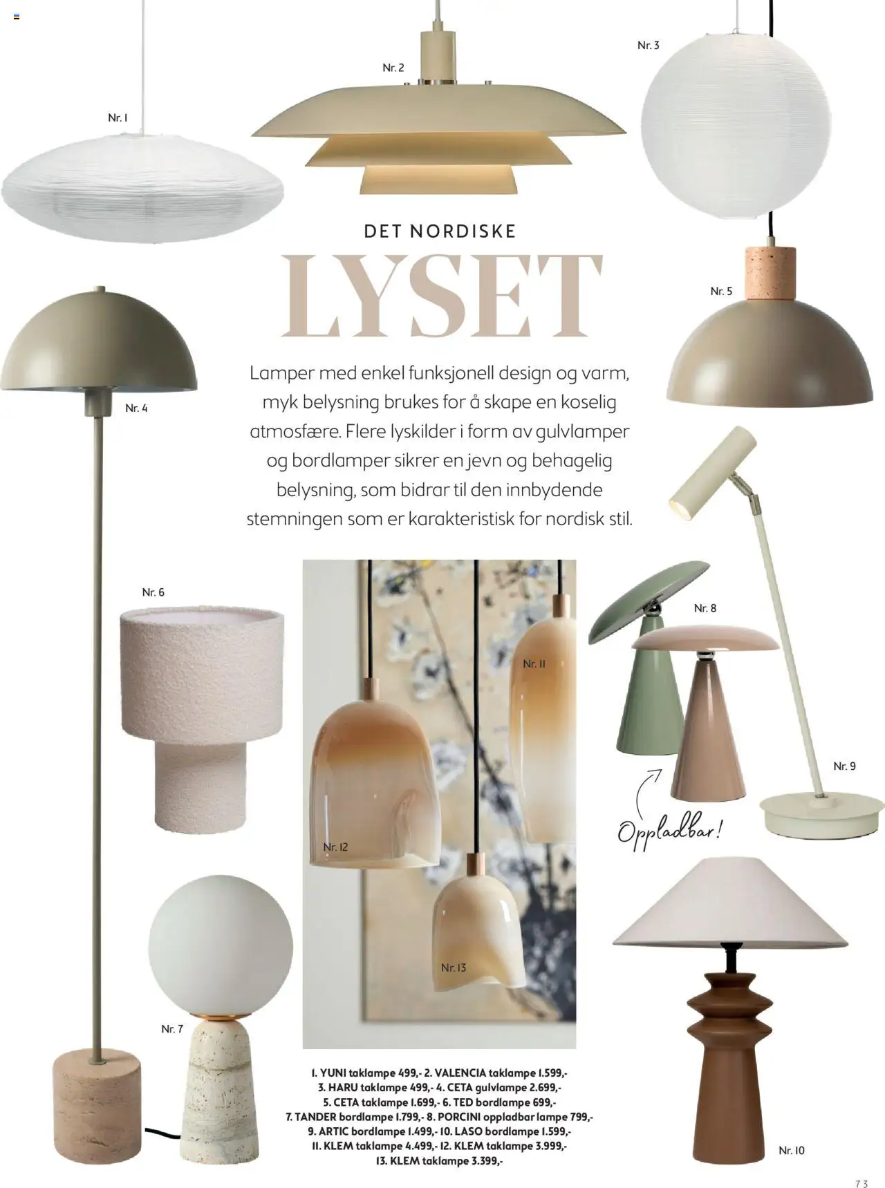  | Side: 73 | Produkter: Taklampe, Lampe