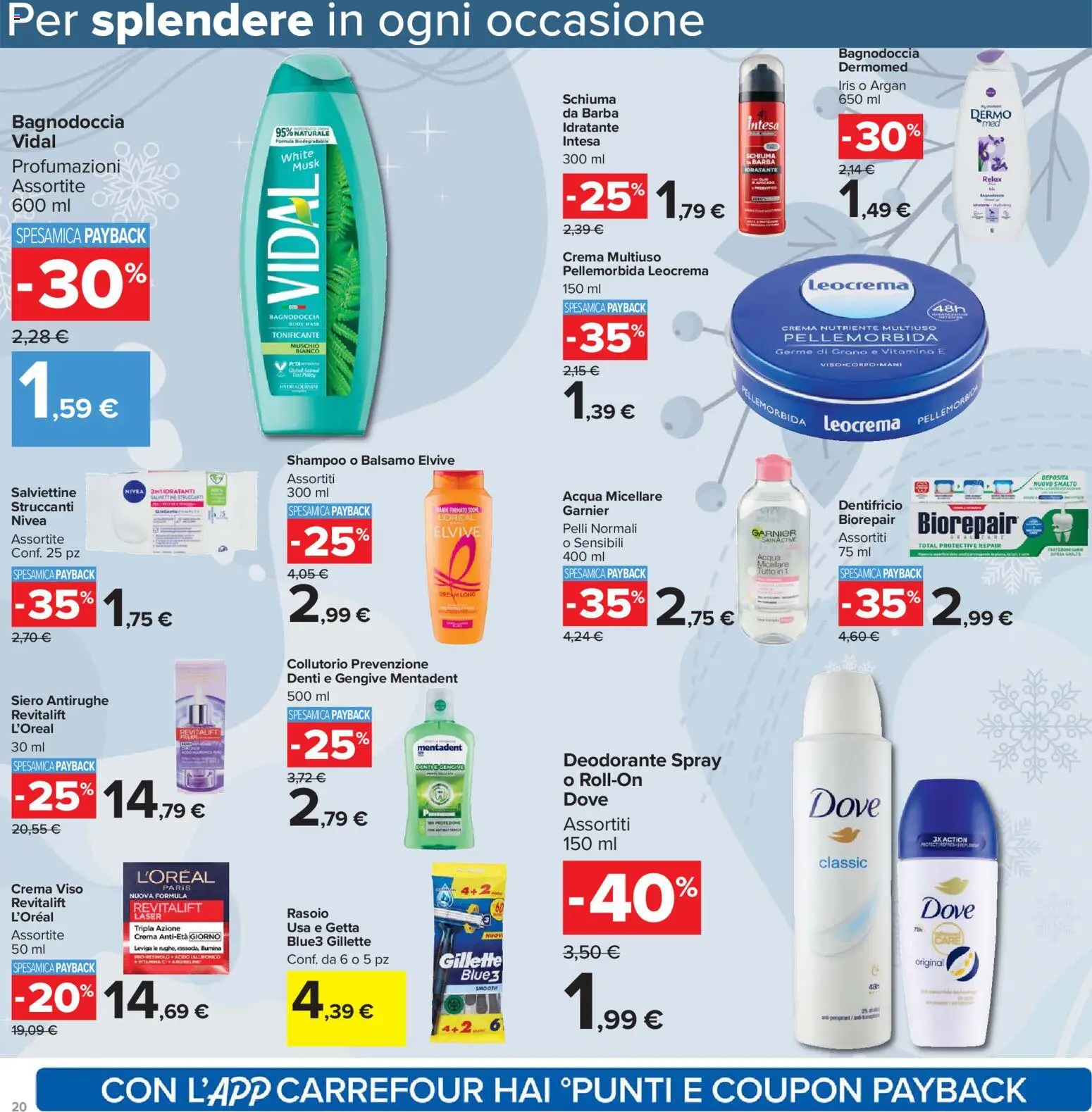 Volantino Carrefour del 13.03.2026 | Pagina: 20 | Prodotti: Shampoo, Crema, Deodorante, Collutorio