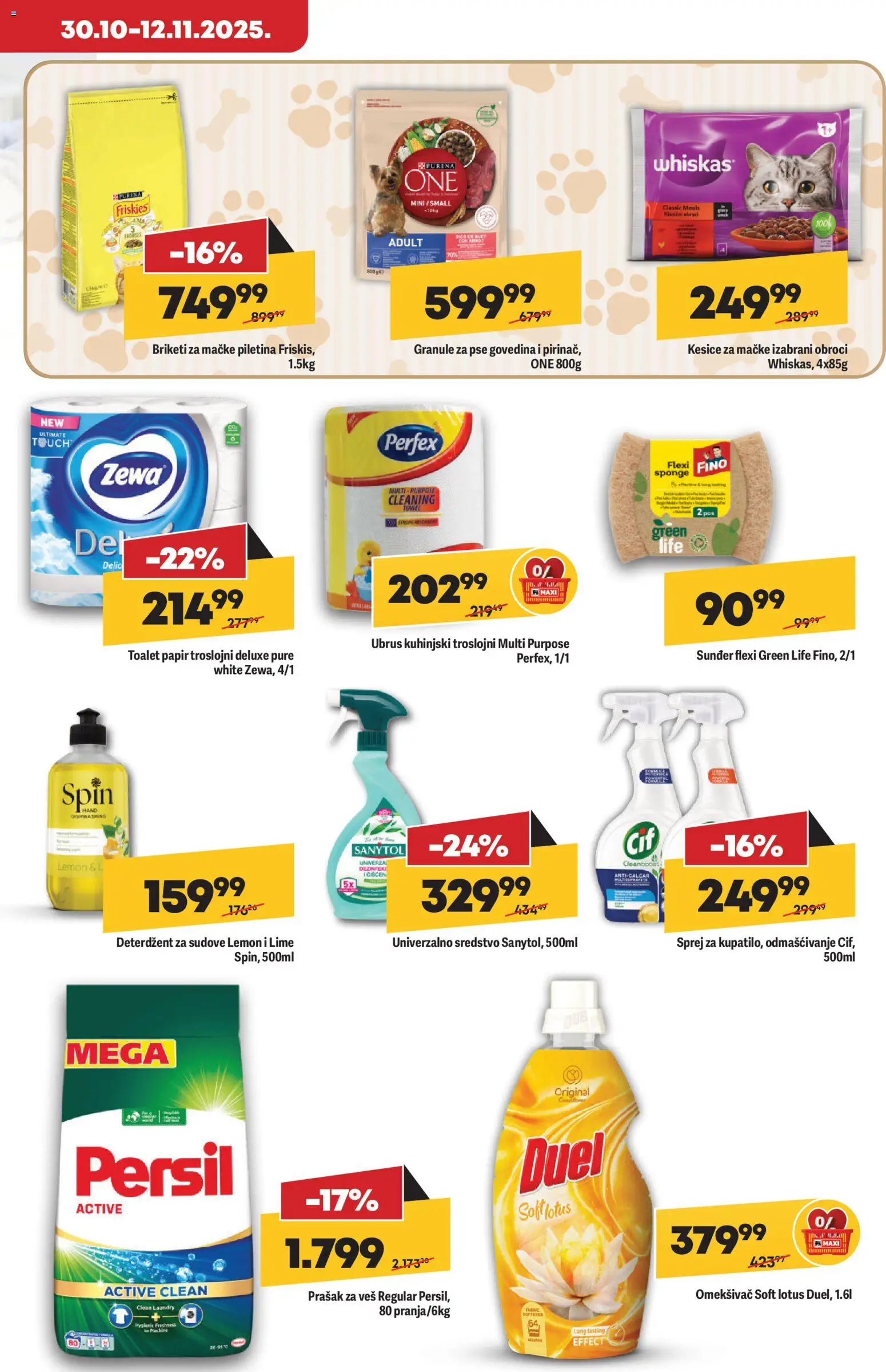 Maxi katalog - važi od 06.11.2025 | Strana: 15 | Proizvode: Govedina, Purina, Sanytol, Prašak za veš