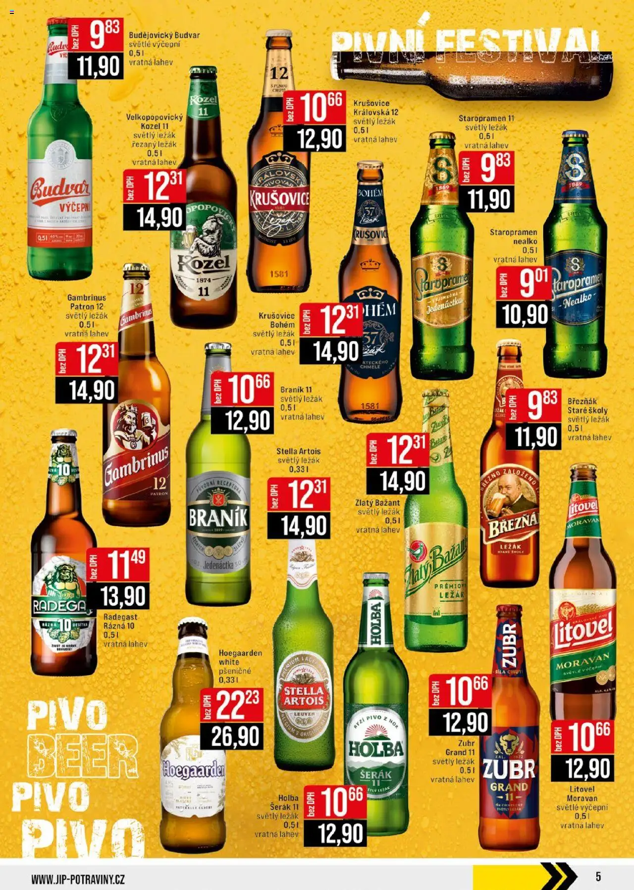 Jip leták - Cash & Carry od 30.07.2025 | Strana: 5 | Produkty: Zubr, Hoegaarden, Radegast, Stella Artois