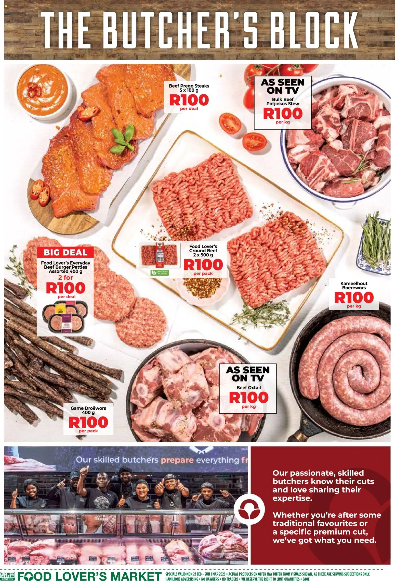 New Food Lover's Market catalogue – valid from 23.02.2026 | Page: 8 | Products: TV, Boerewors, Beef